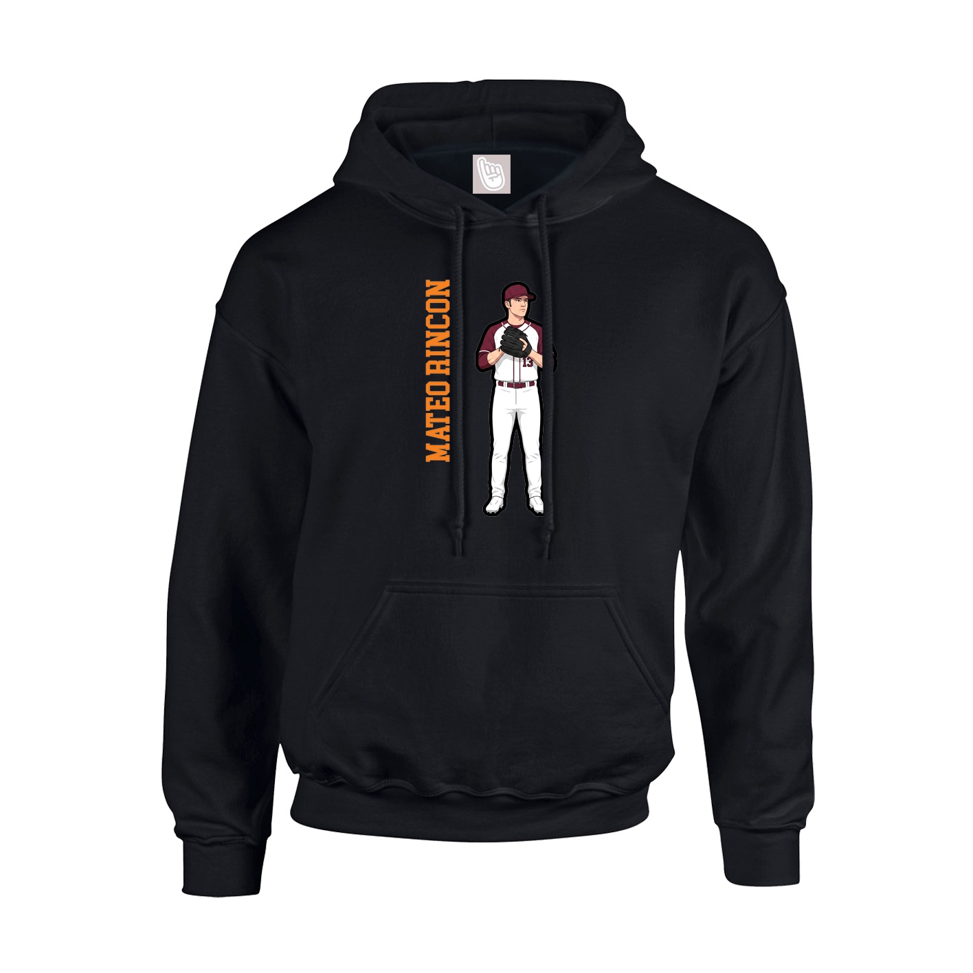 Hoodie — Name Vertical in Black
