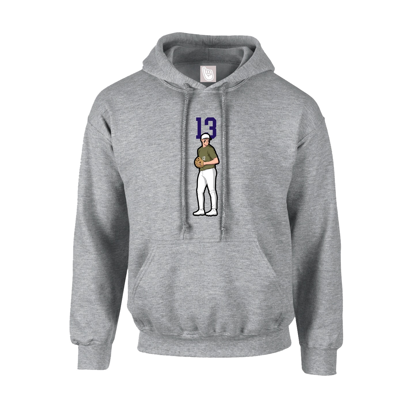 Youth Hoodie — Number Top in Grey