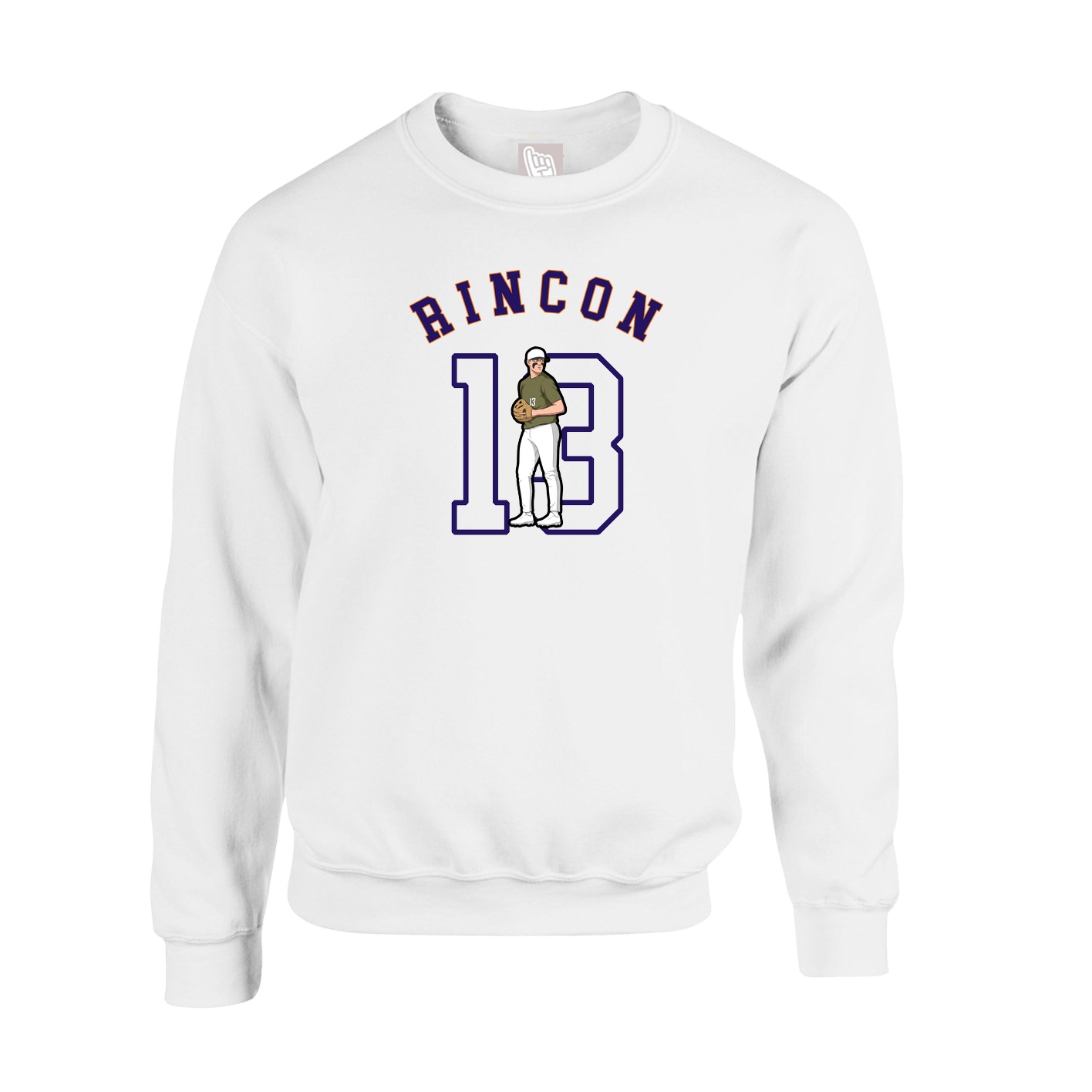 Fleece Crew — Shirsey Arch in White