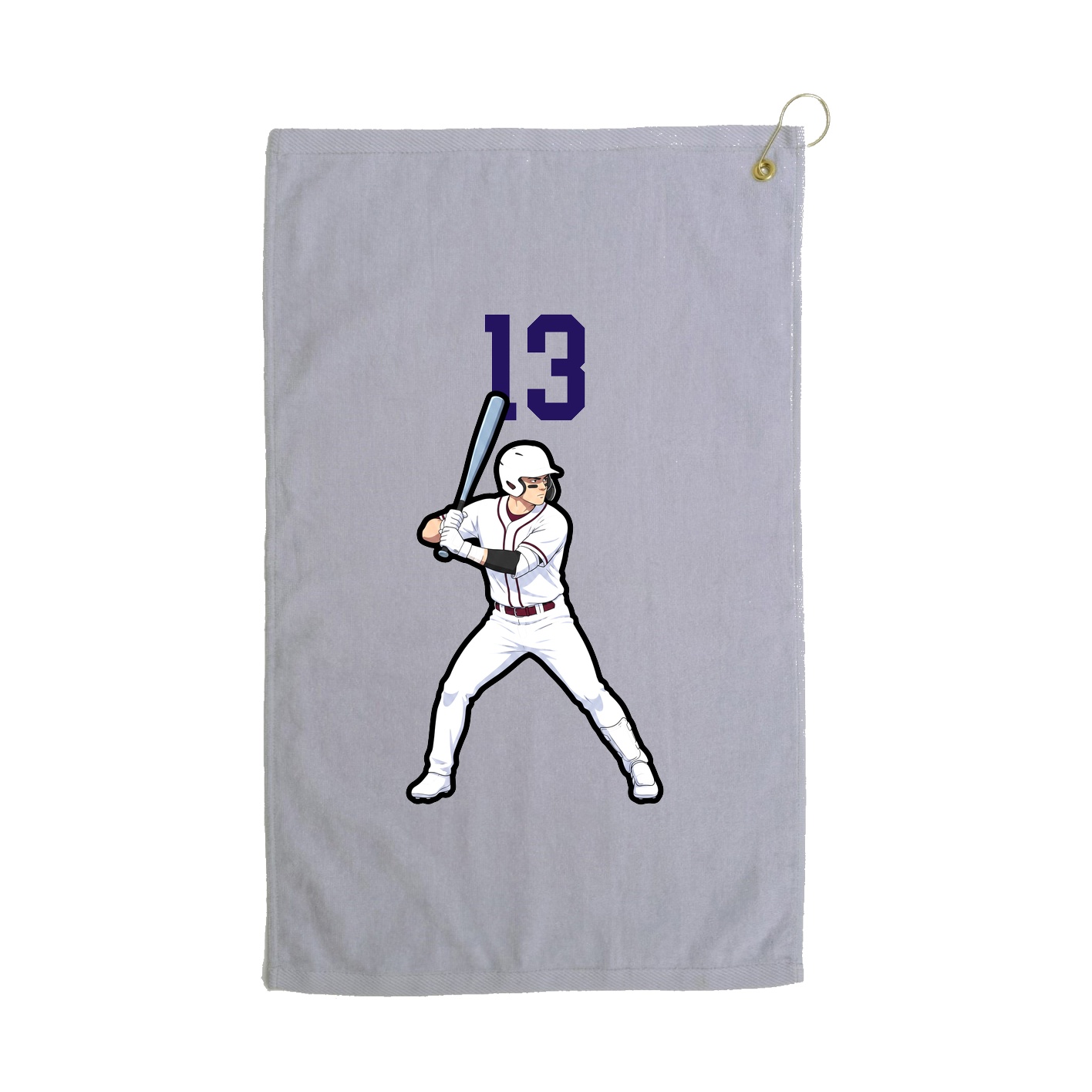 Golf Towel — Number Top in Grey