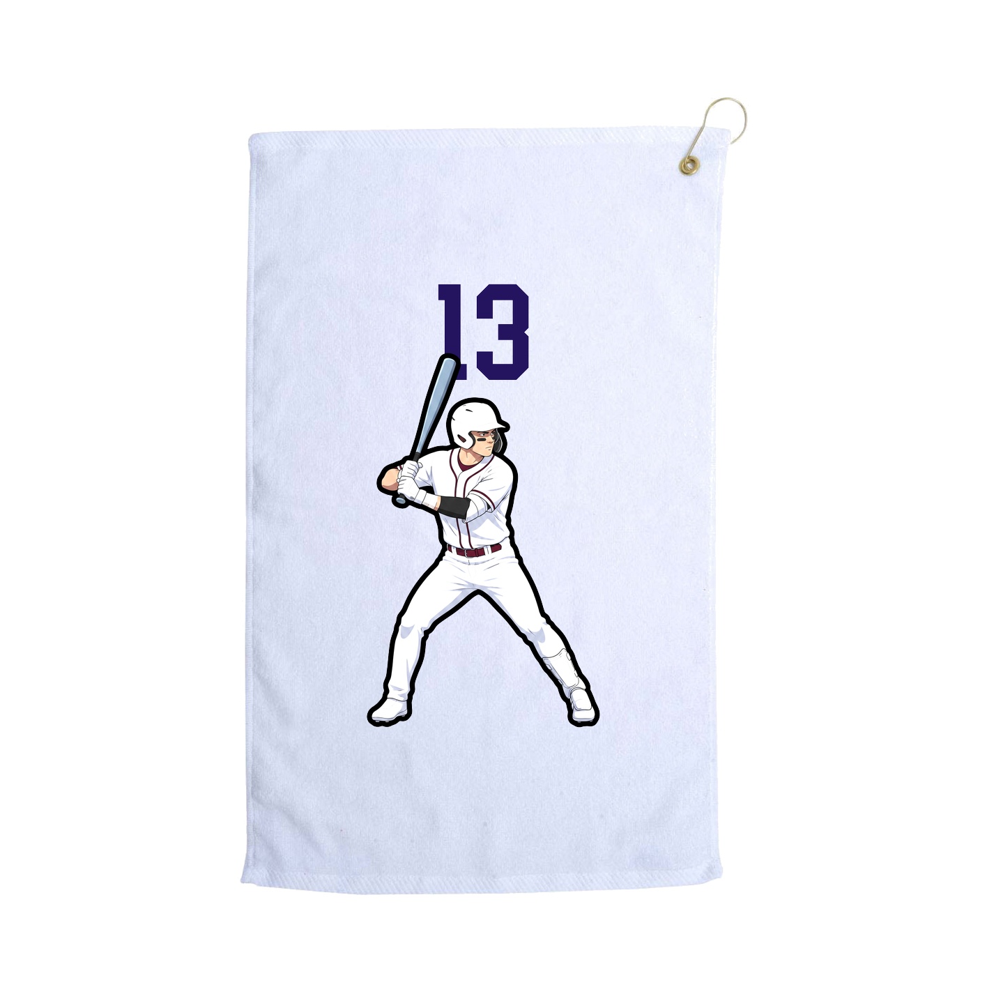 Golf Towel — Number Top in White