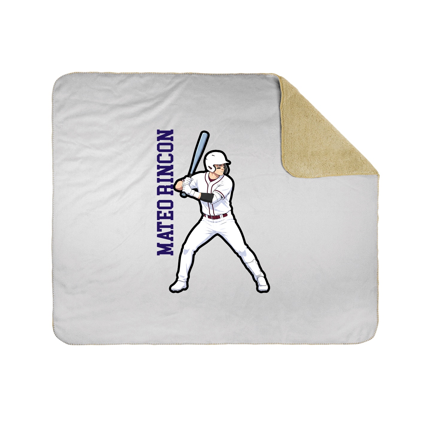 Throw Blanket — Name Vertical in White