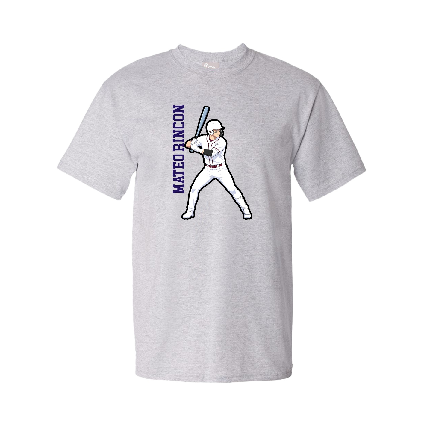 Youth Tee — Name Vertical in Grey