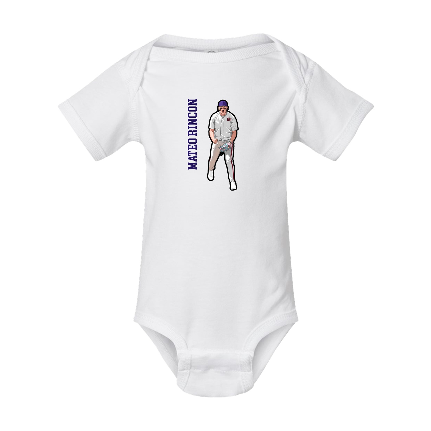 Baby Onesie — Name Vertical in White