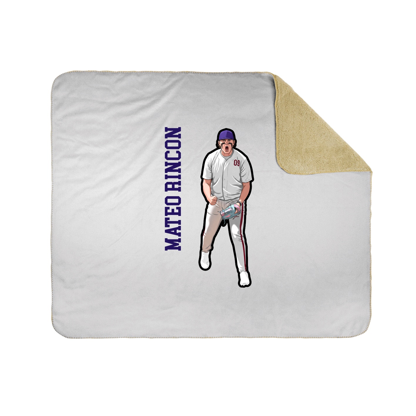Throw Blanket — Name Vertical in White