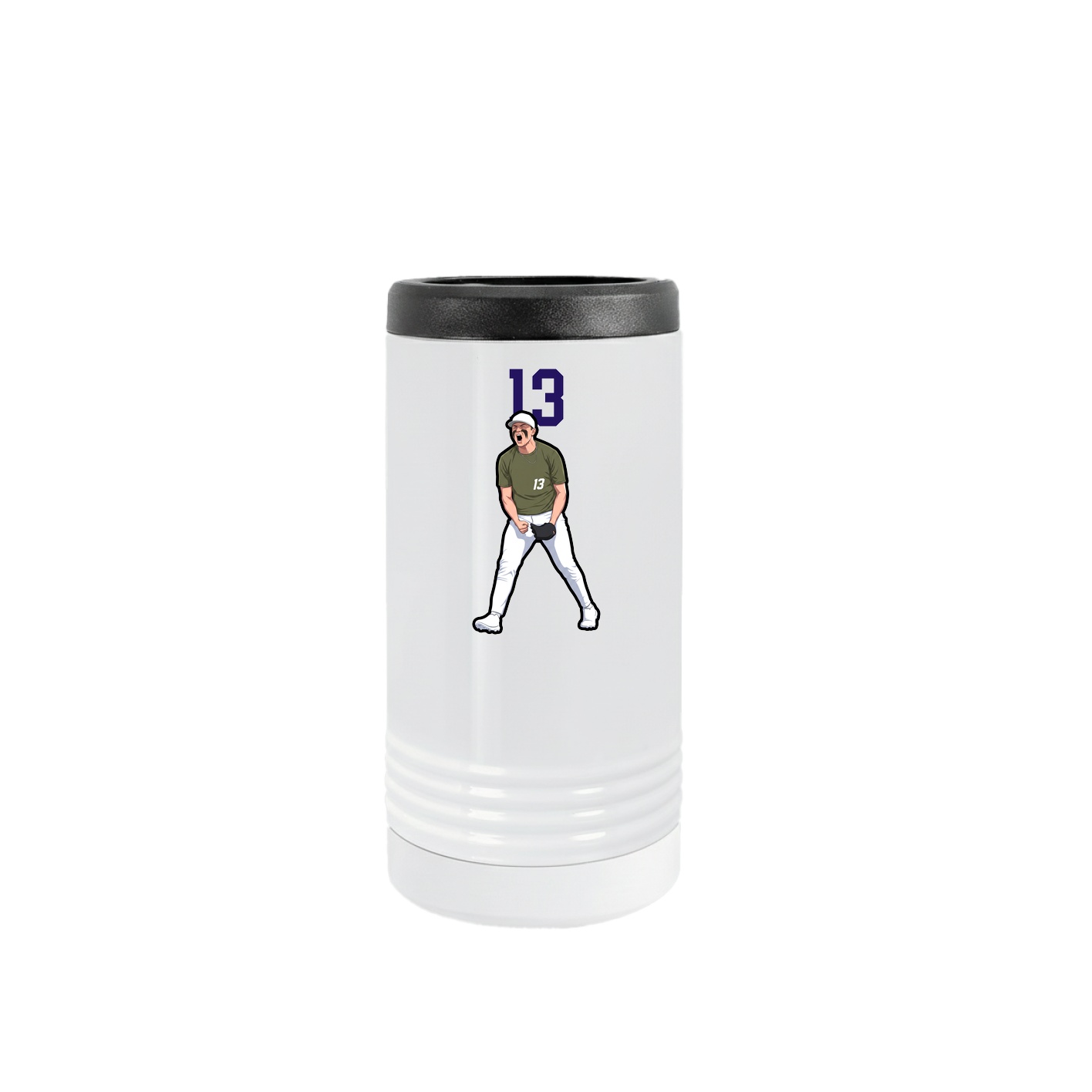 Slim Beverage Holder — Number Top in White