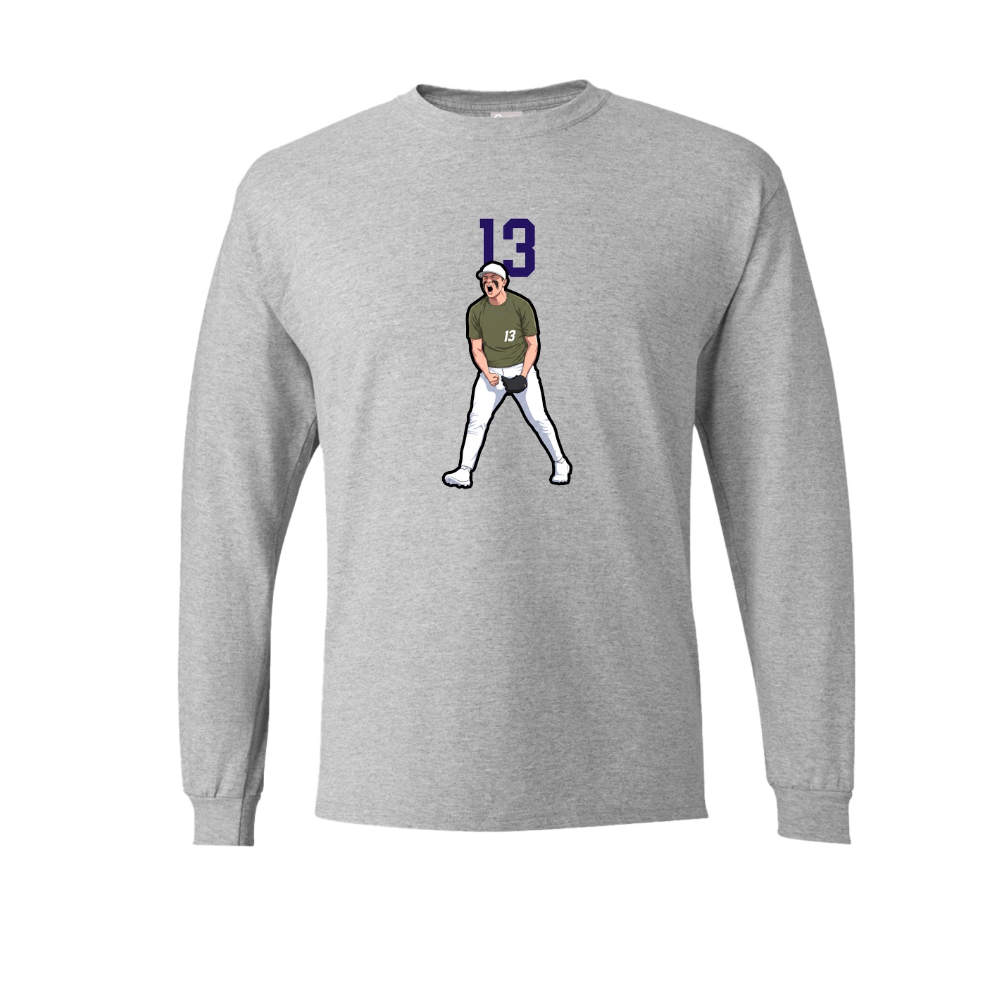 Long Sleeve Tee — Number Top in Grey