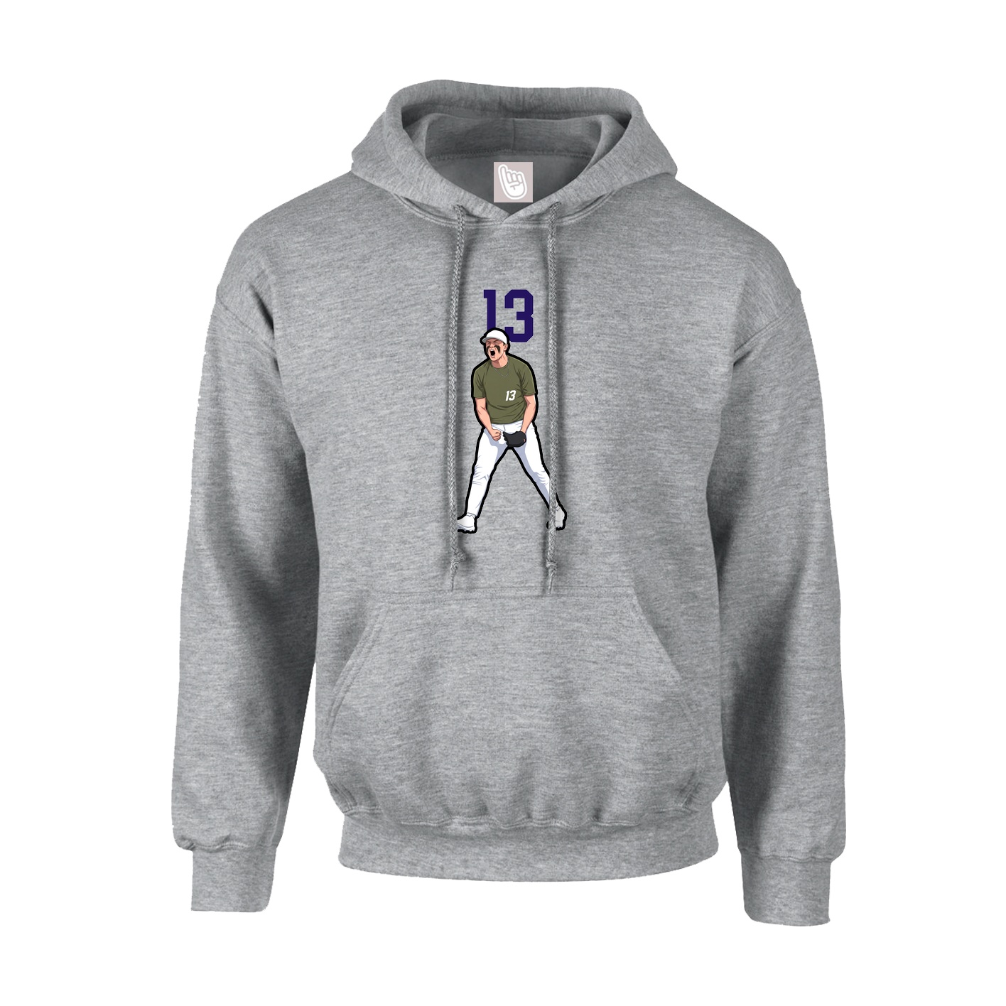 Hoodie — Number Top in Grey