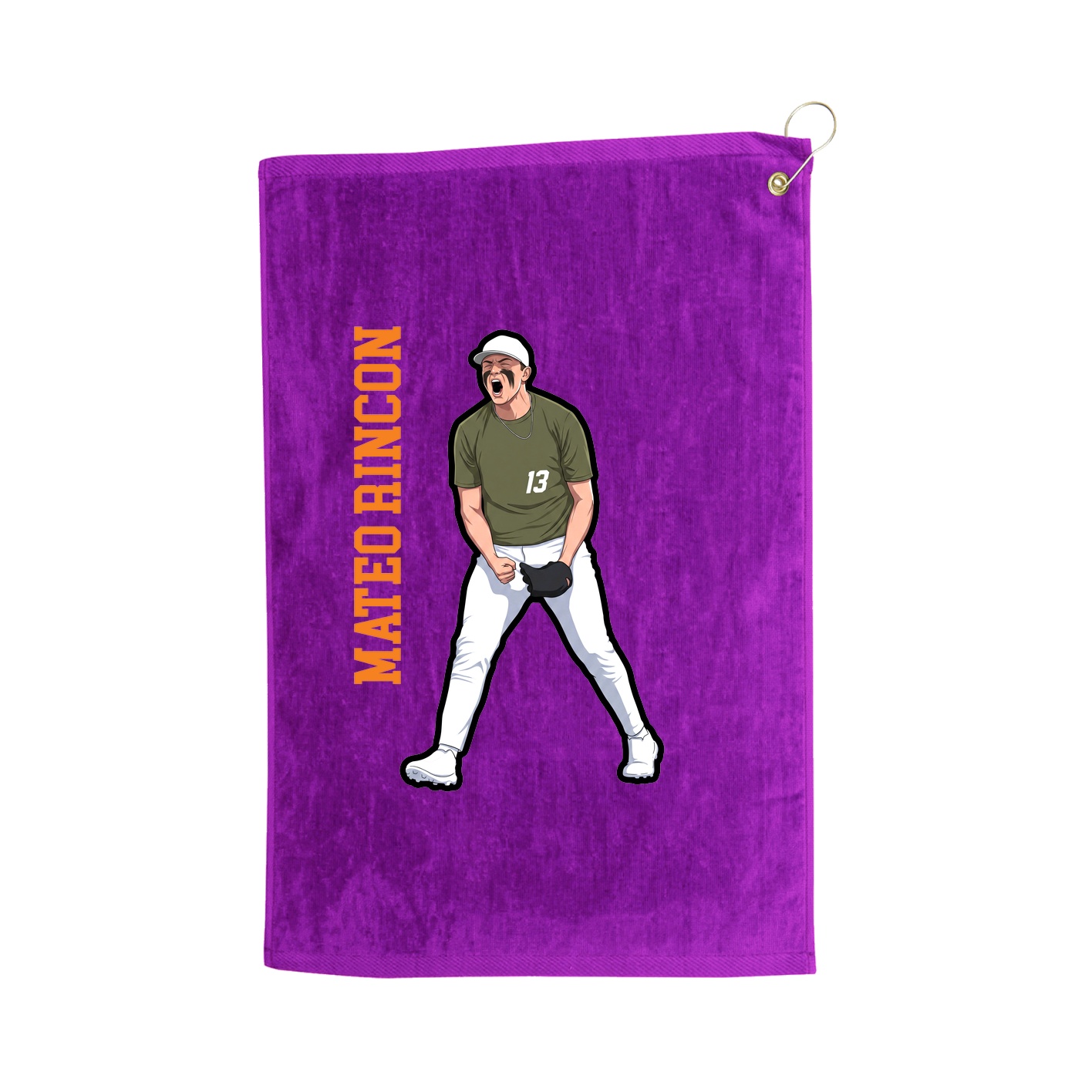 Golf Towel — Name Vertical in Purple