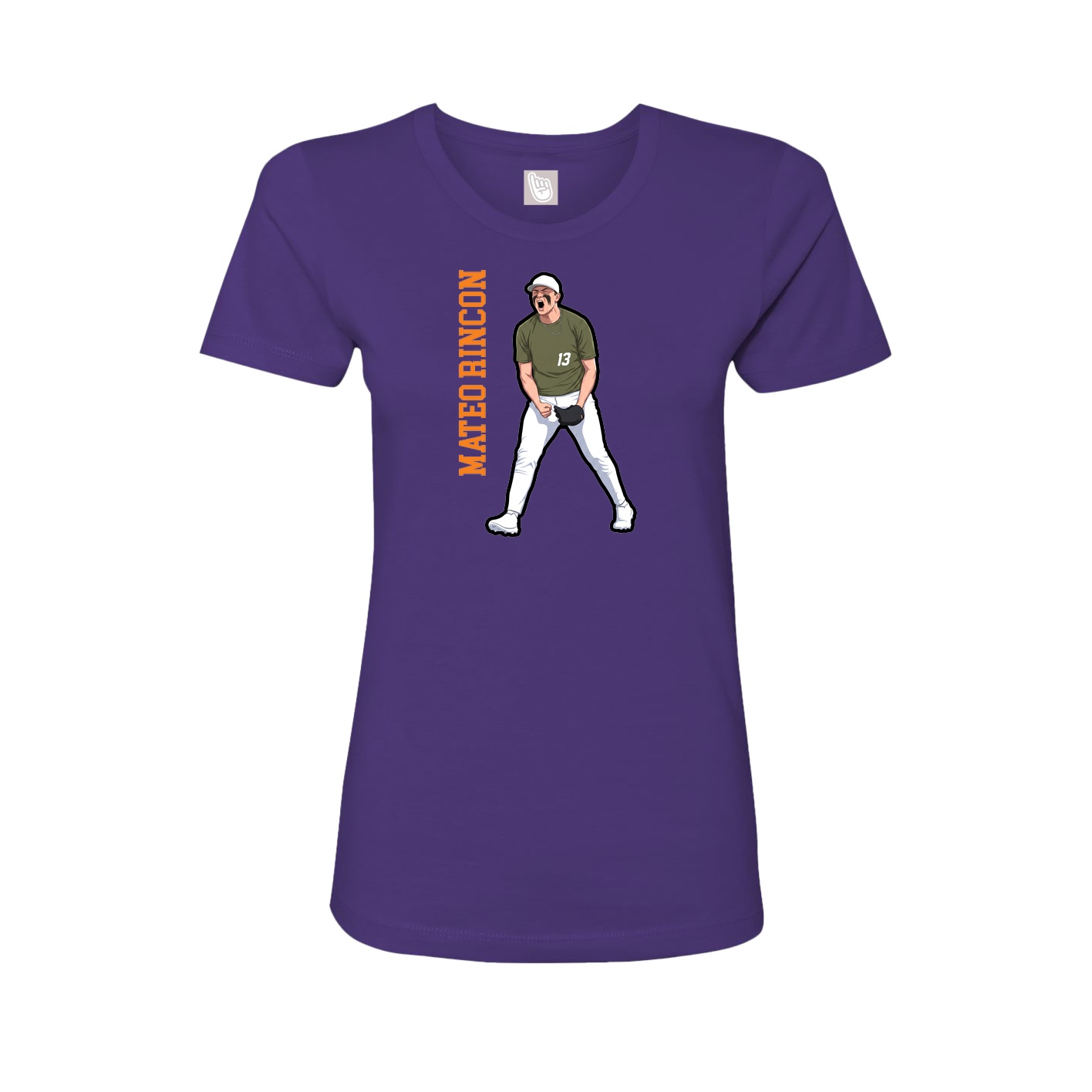 Womens Tee — Name Vertical in Purple