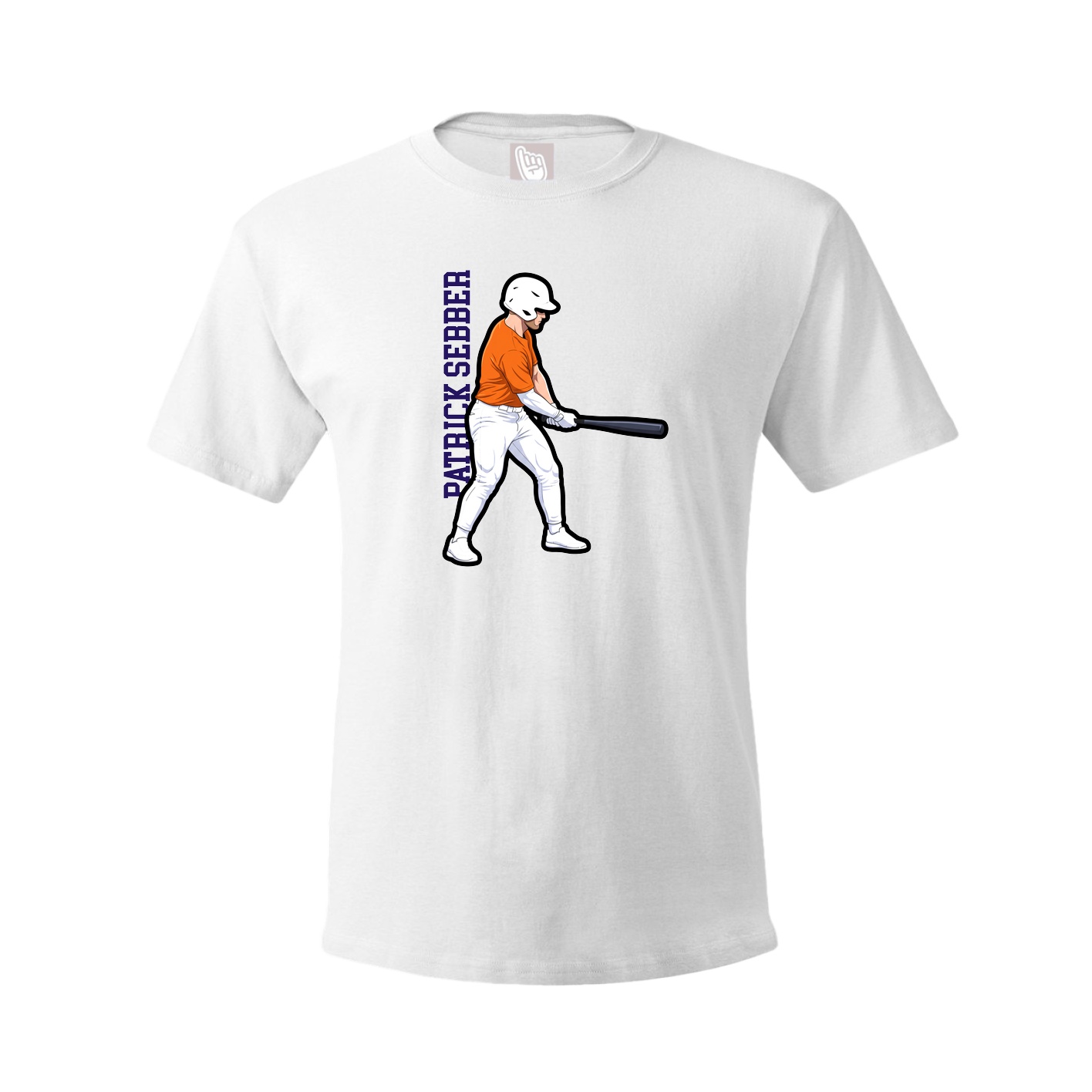 Youth Tee — Name Vertical in White