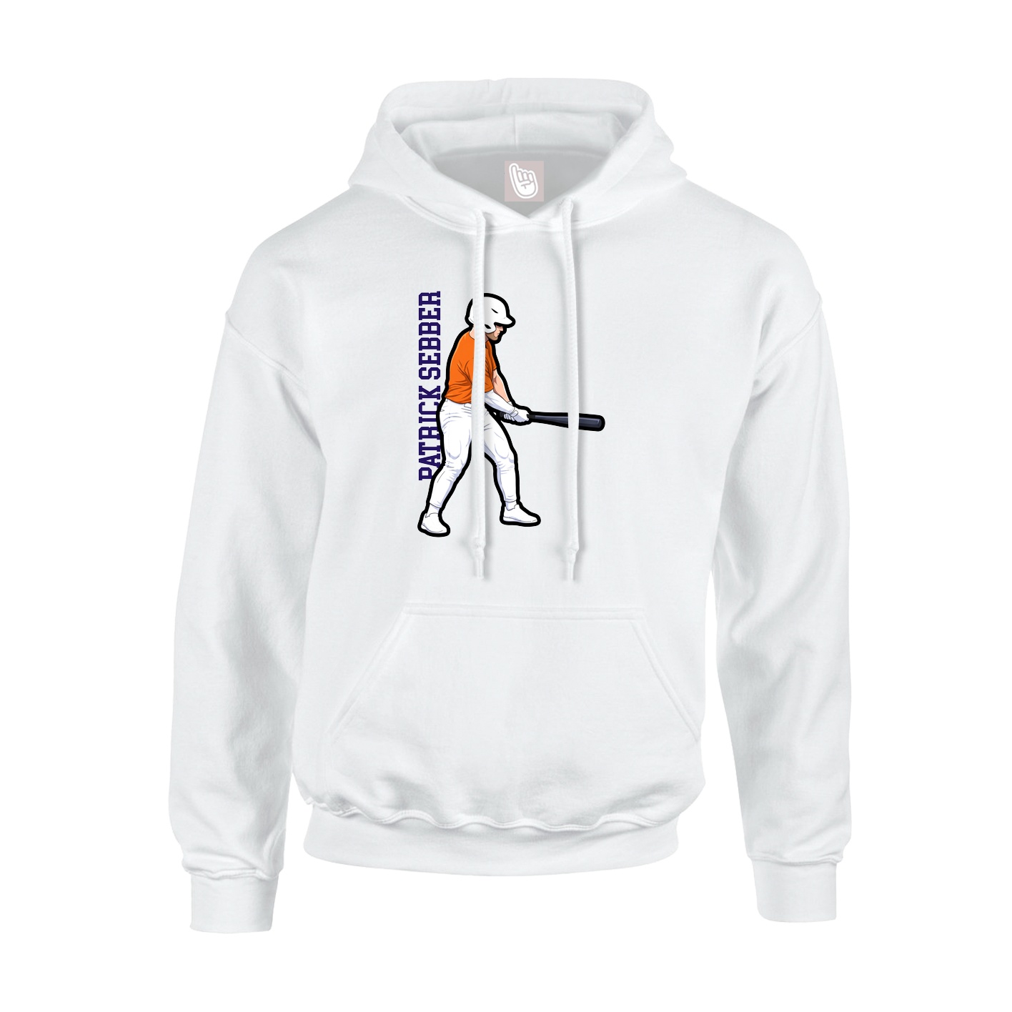 Hoodie — Name Vertical in White