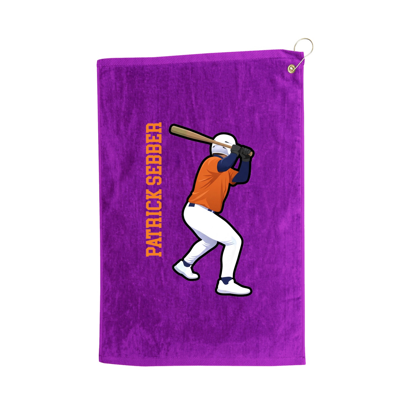Golf Towel — Name Vertical in Purple