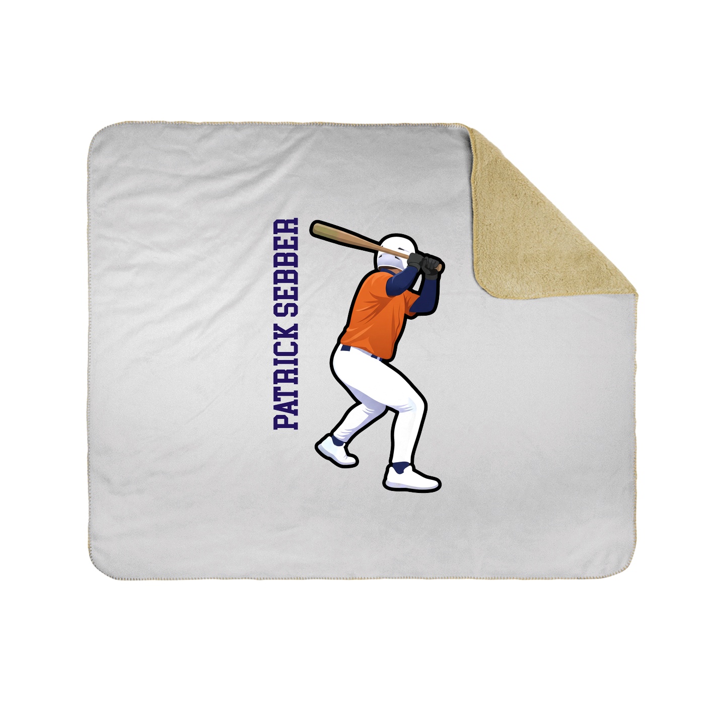Throw Blanket — Name Vertical in White