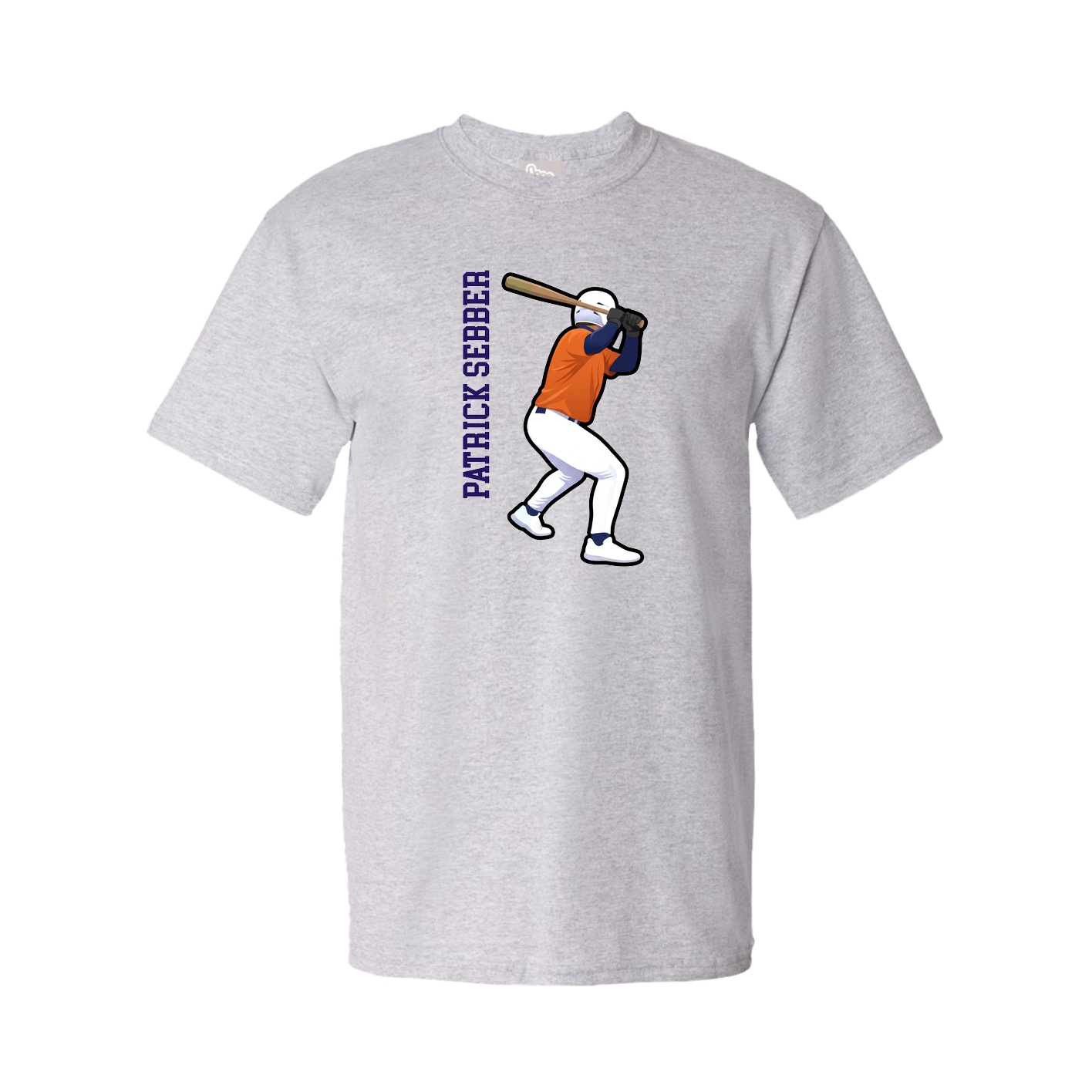 Youth Tee — Name Vertical in Grey