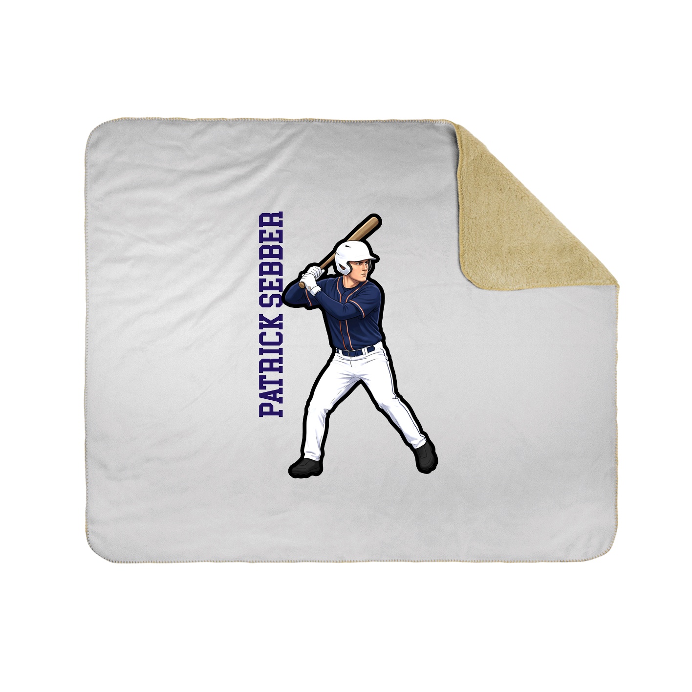Throw Blanket — Name Vertical in White