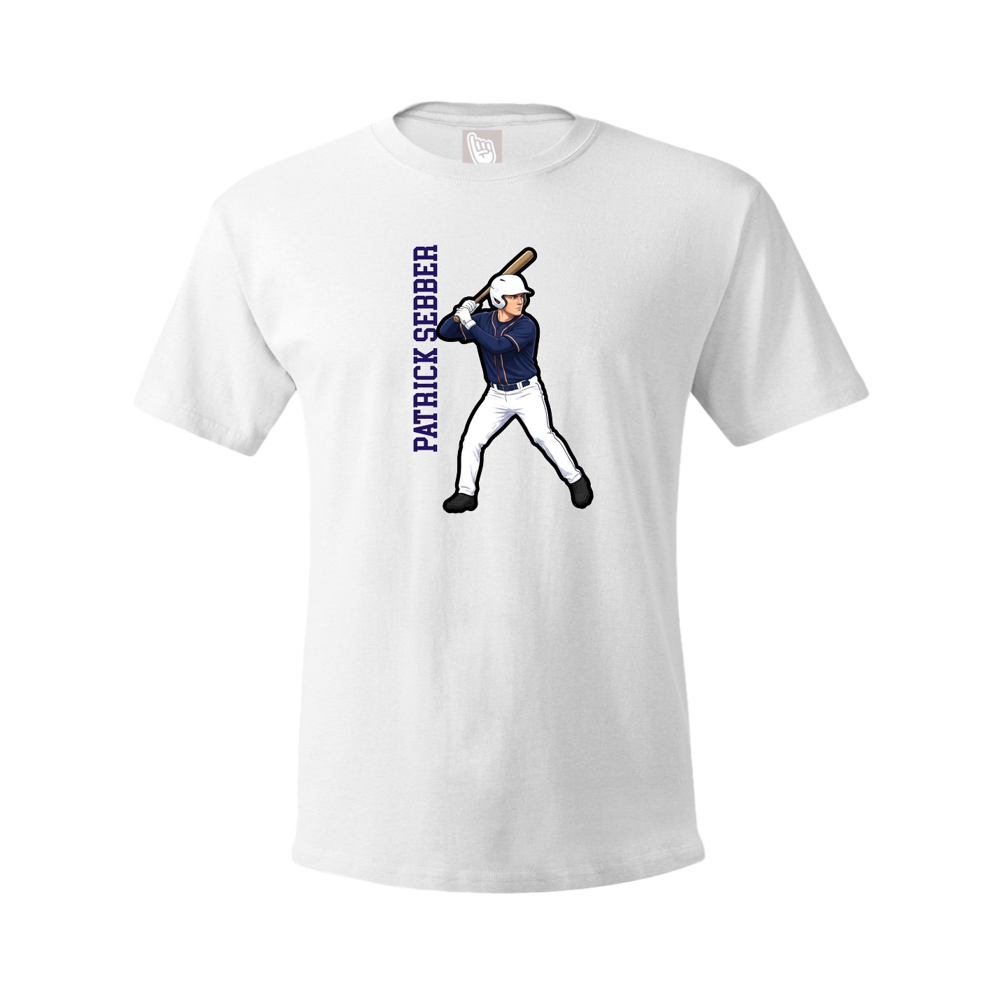 Tee — Name Vertical in White