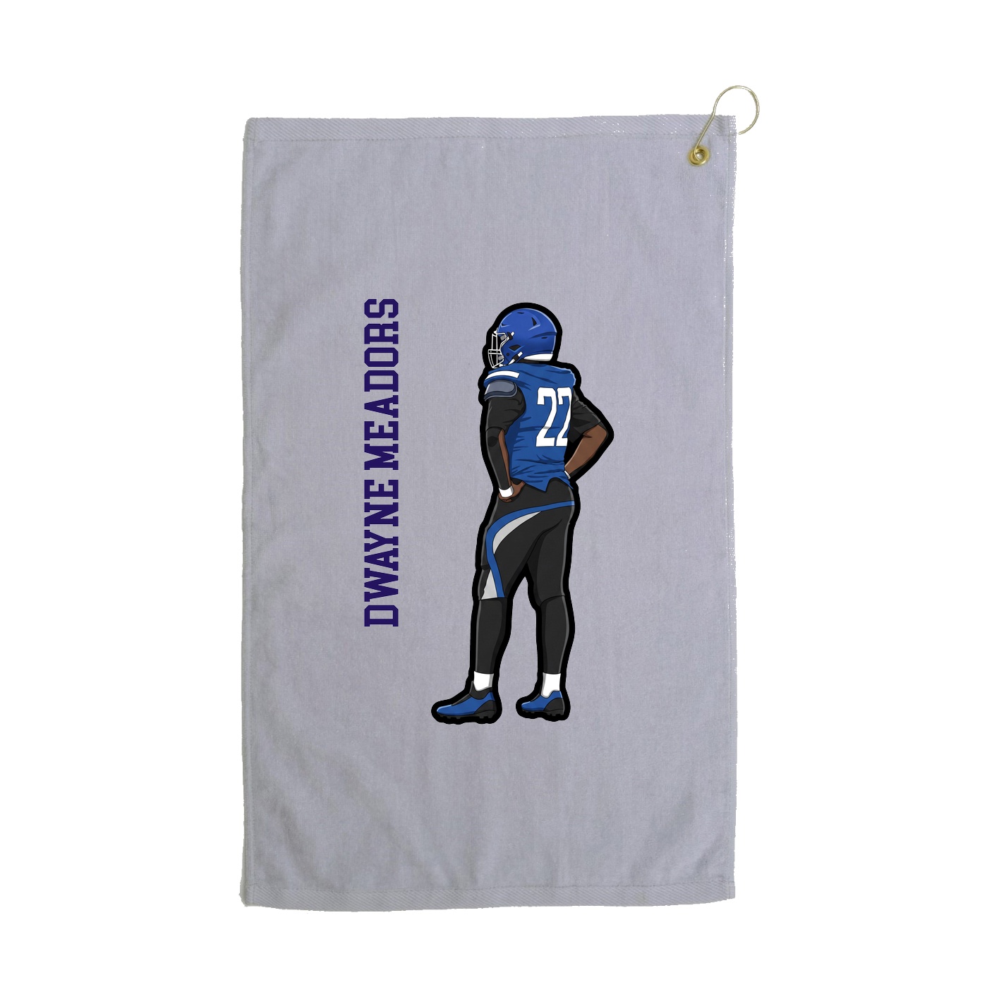 Golf Towel — Name Vertical in Grey