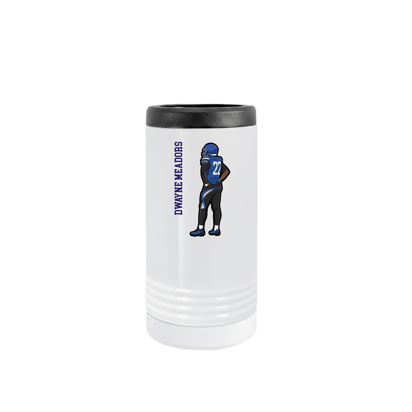 Slim Beverage Holder — Name Vertical in White