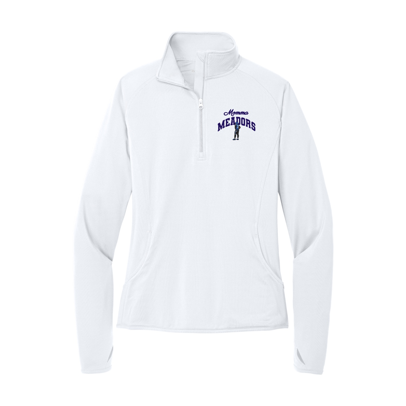 Women's Q-Zip Pullover — Mothers Day Arch in White