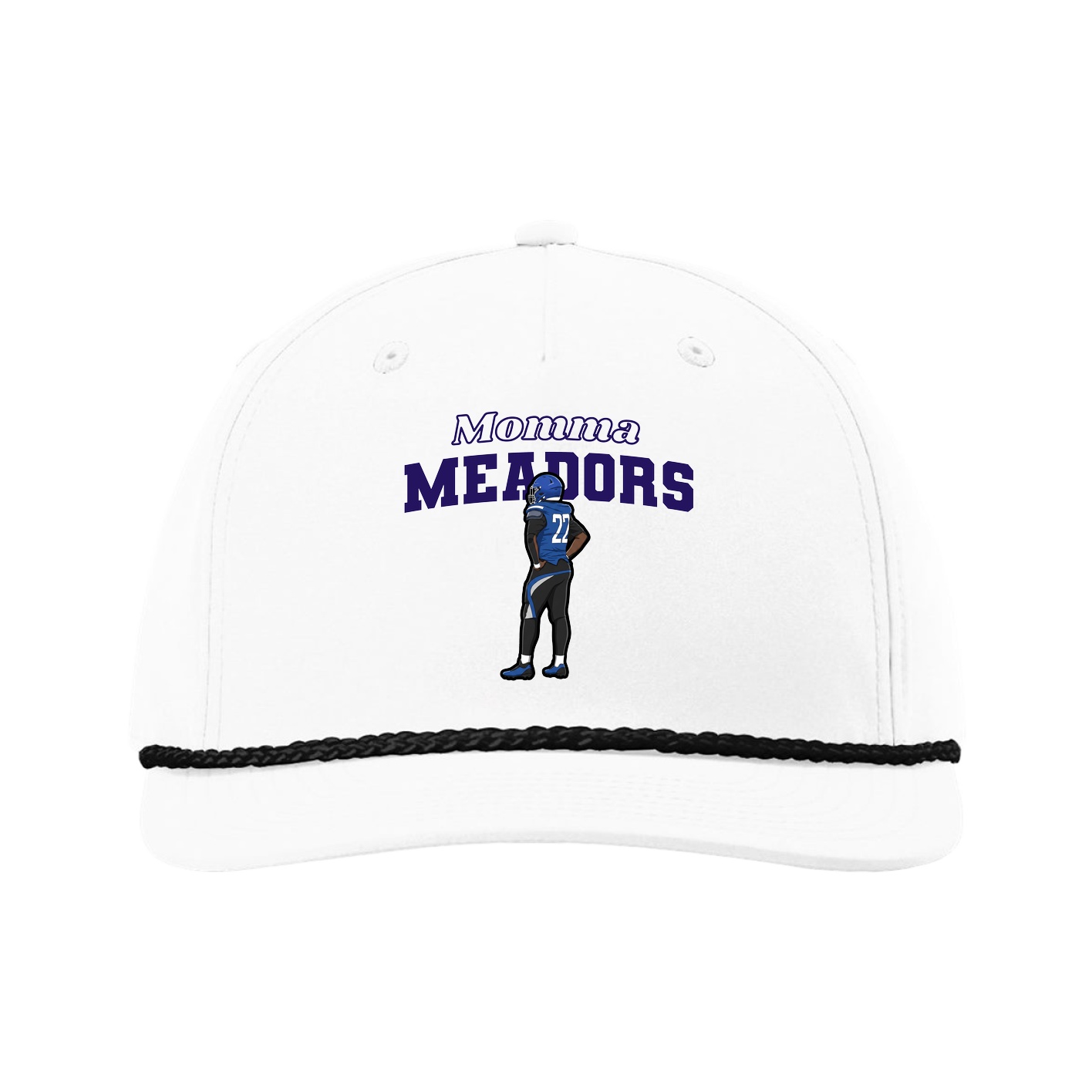 Five-Panel Classic Rope Cap — Mothers Day Block in White