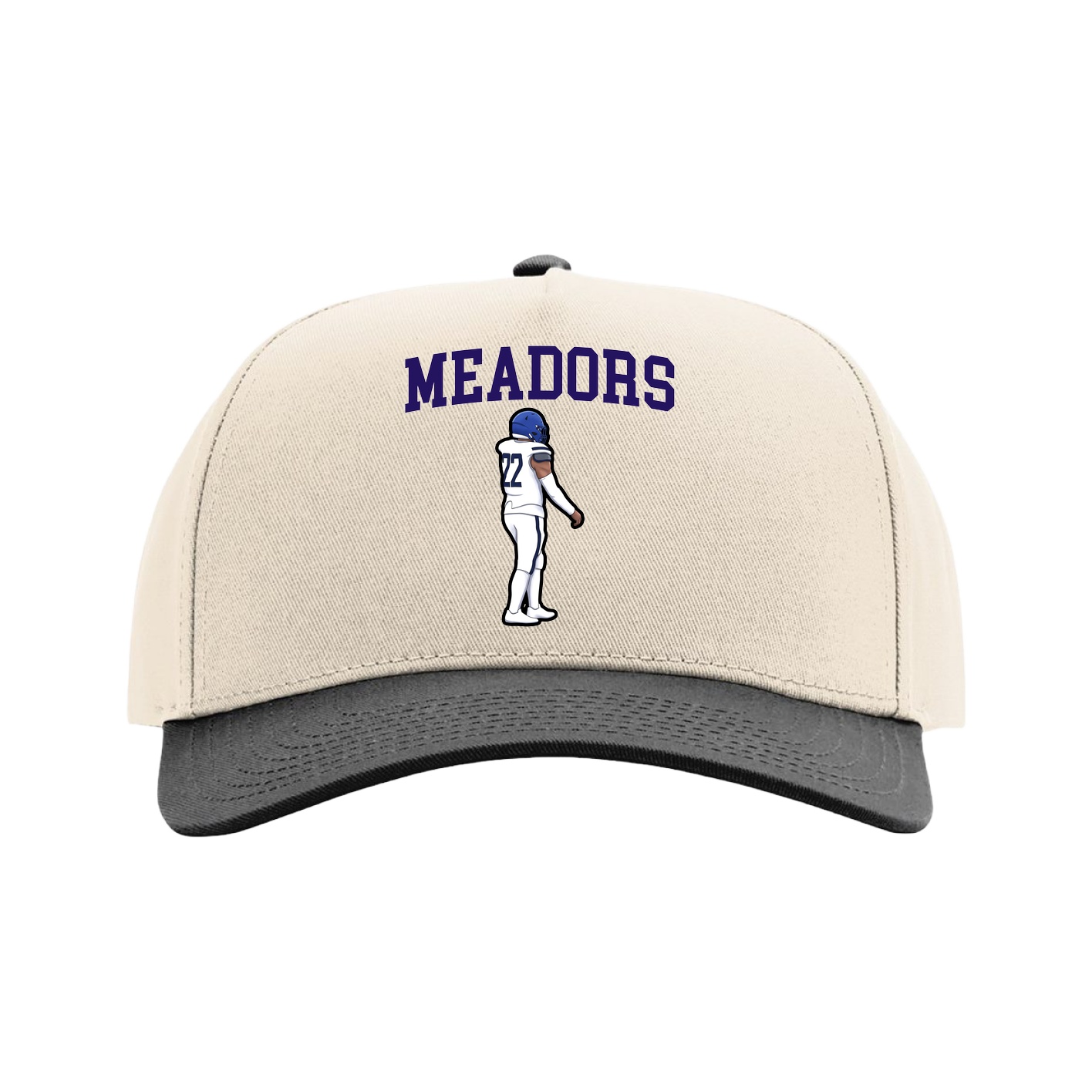 Full Fabric Five-Panel Champ Cap — Shirsey in Cream/Black