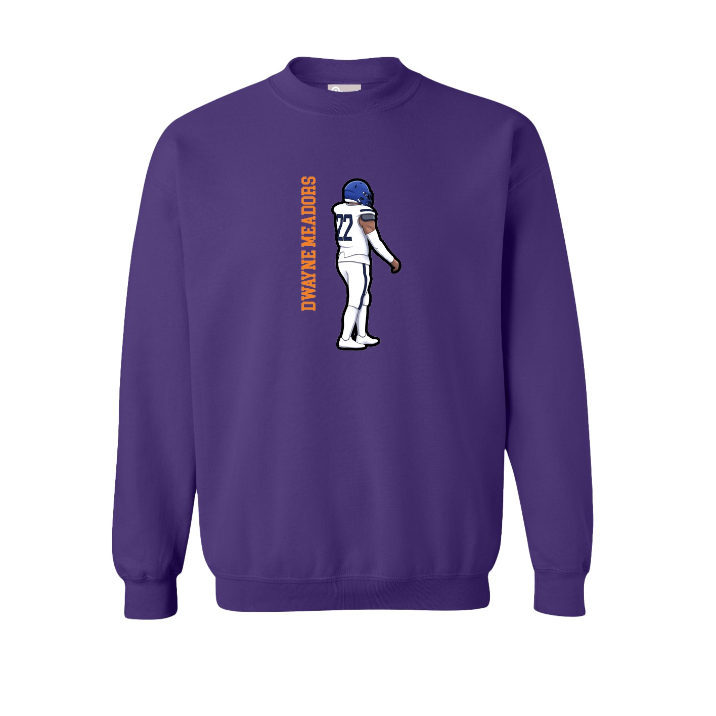 Fleece Crew — Name Vertical in Purple