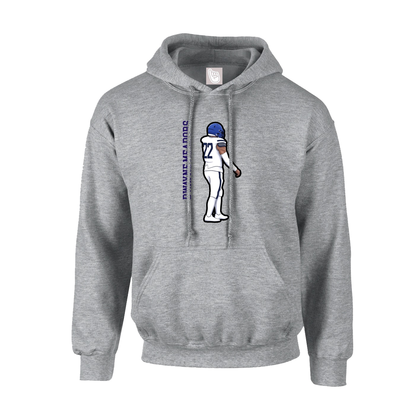 Youth Hoodie — Name Vertical in Grey