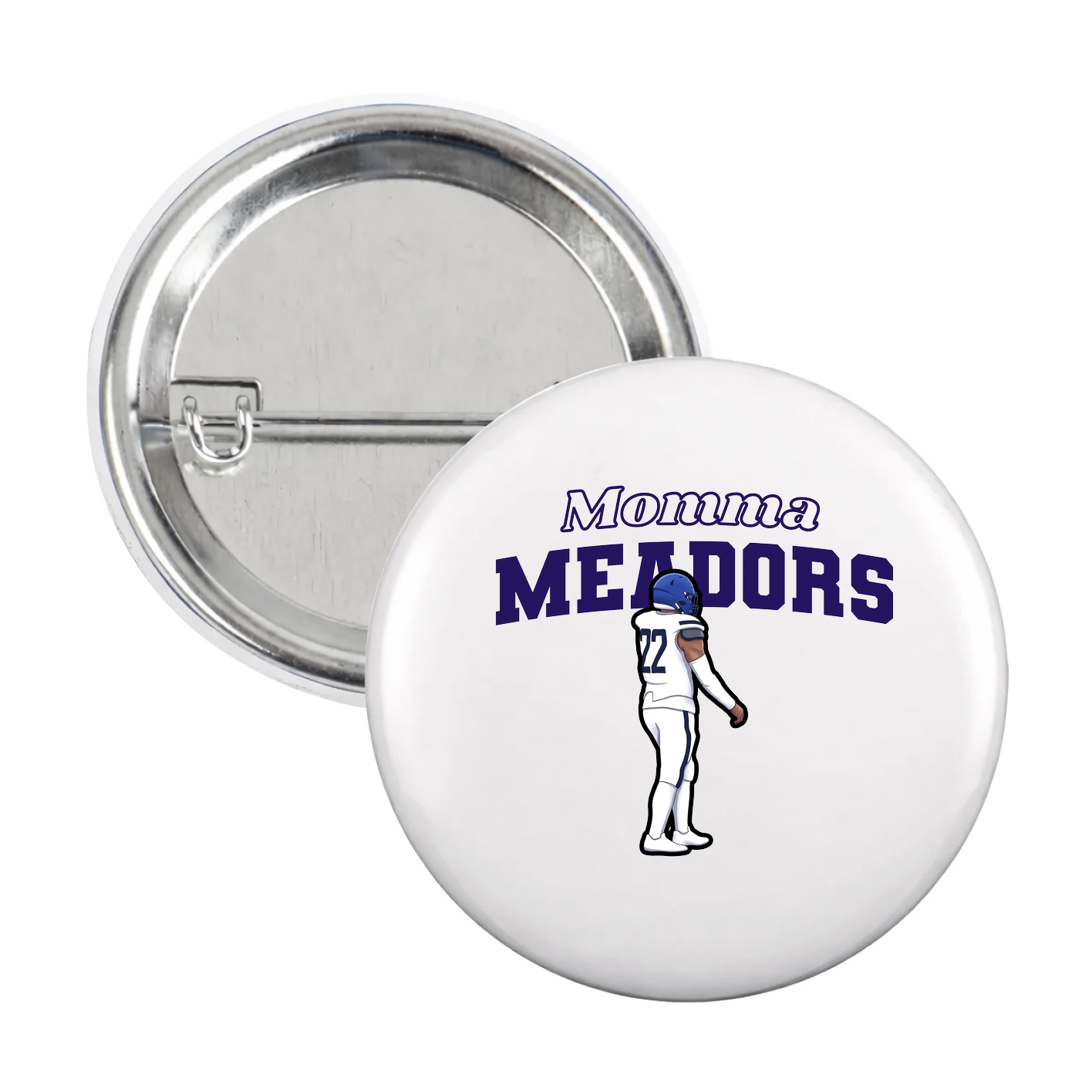 Game Day Button — Mothers Day Block in White