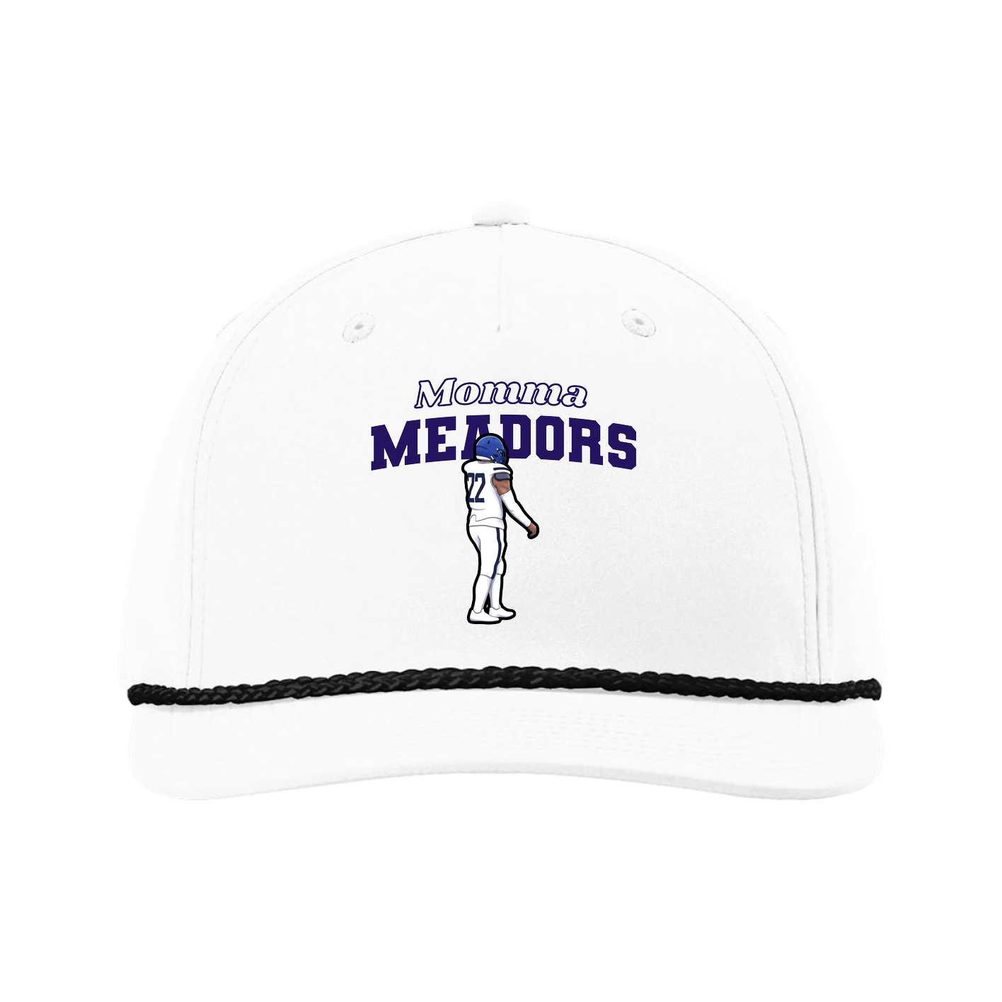 Five-Panel Classic Rope Cap — Mothers Day Block in White