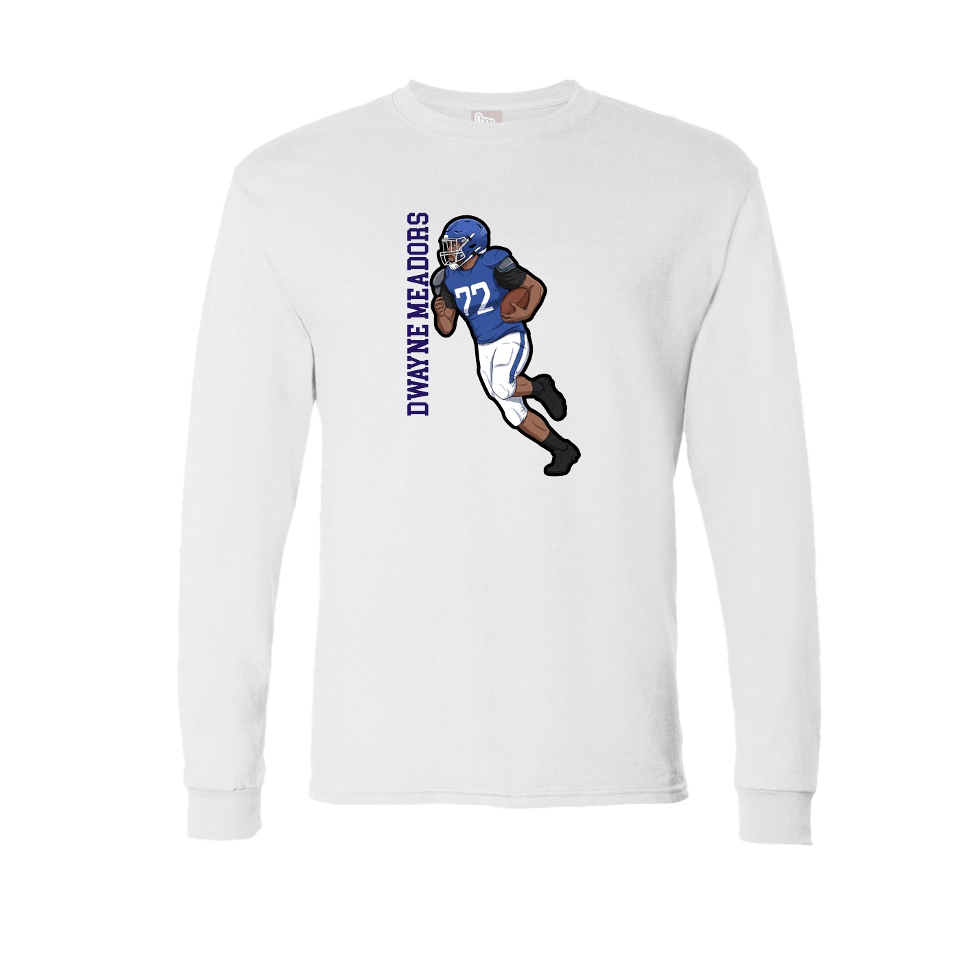 Long Sleeve Tee — Name Vertical in White