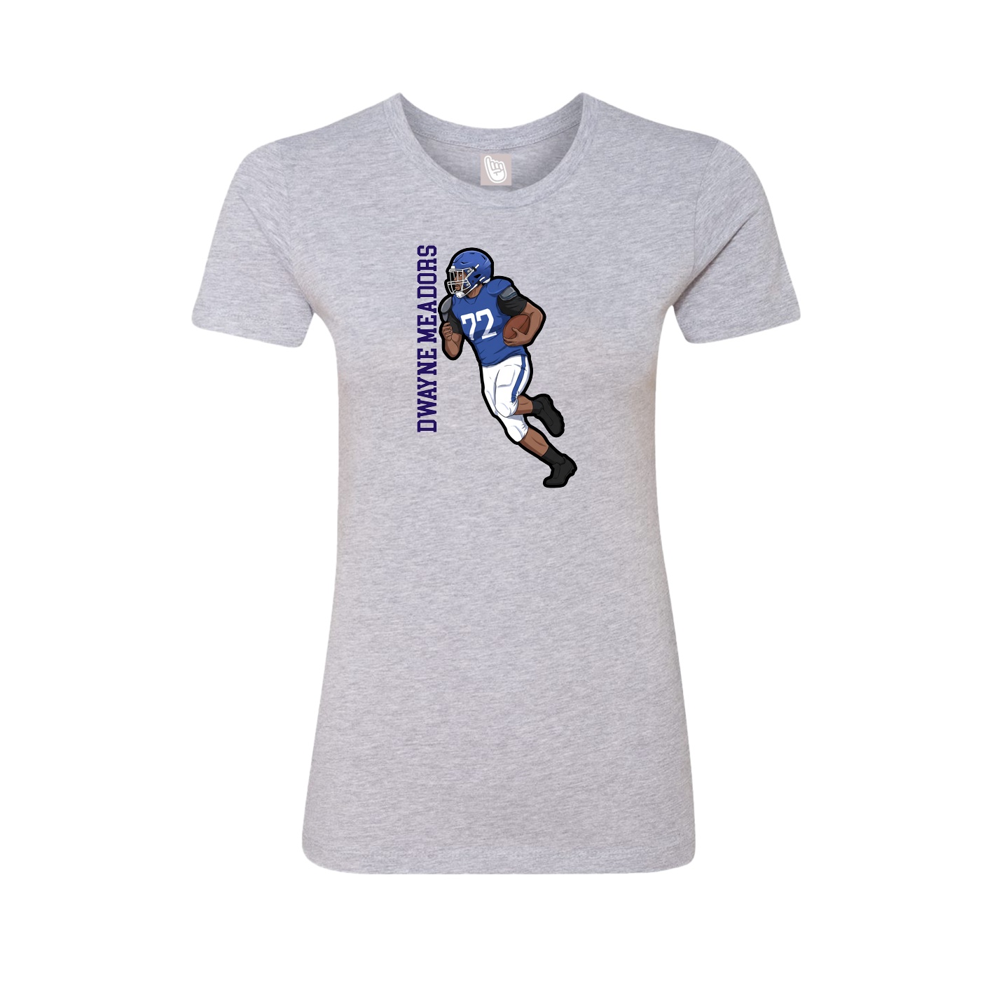 Womens Tee — Name Vertical in Grey