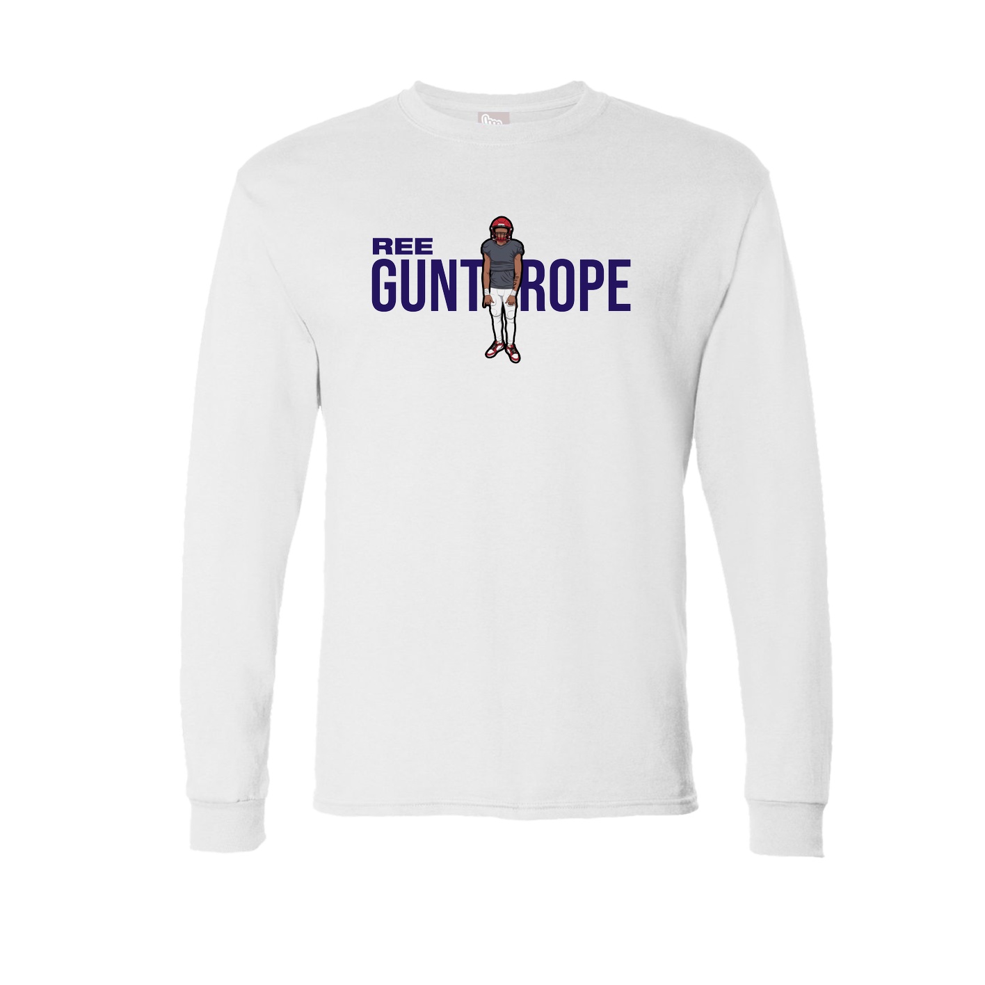 Long Sleeve Tee — Player Name in White