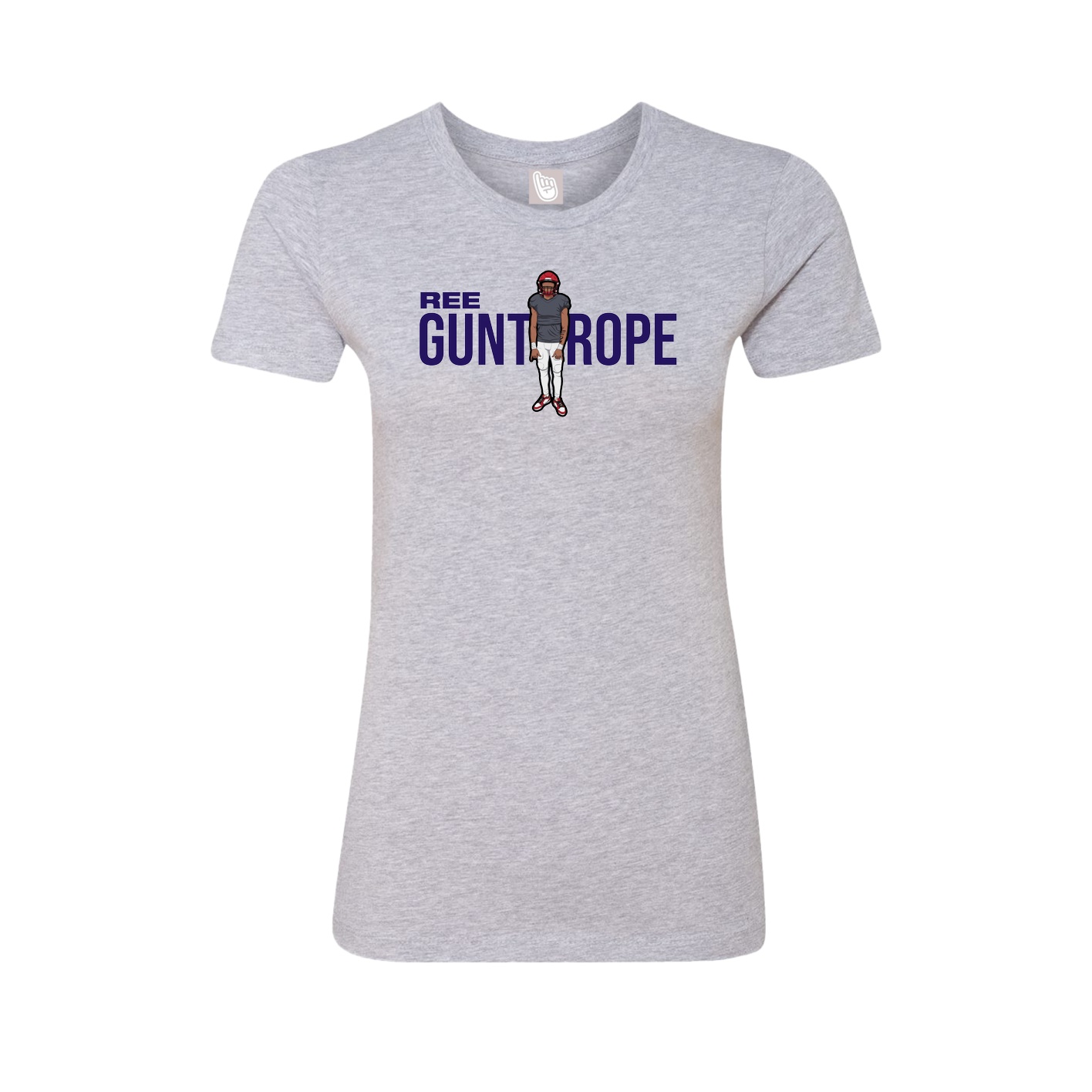 Fitted Women's Tee — Player Name in Grey
