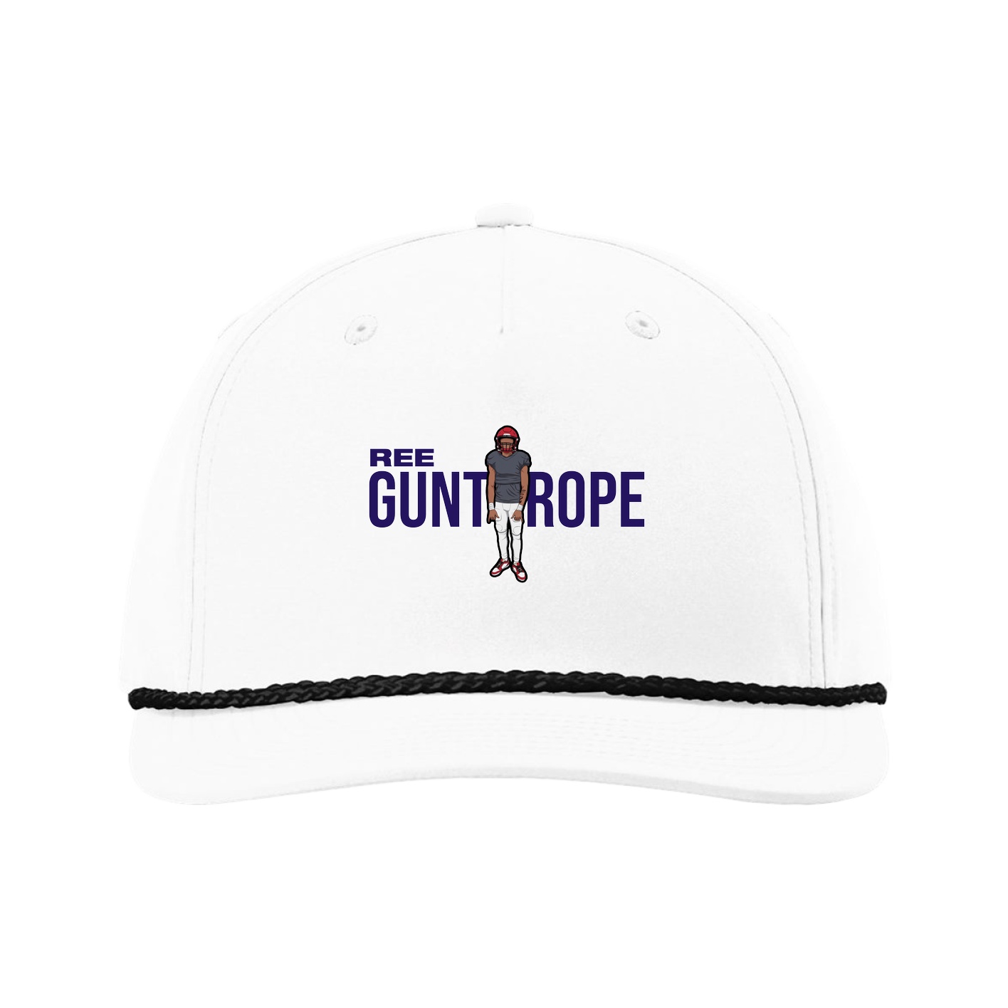 Five-Panel Classic Rope Cap — Player Name in White