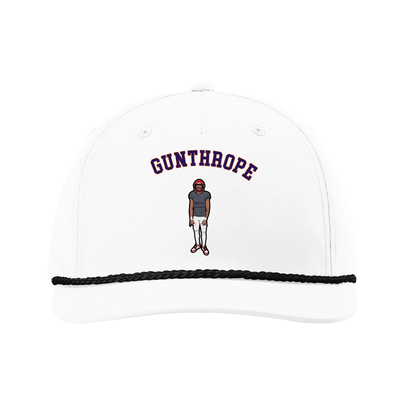 Five-Panel Classic Rope Cap — Shirsey Arch in White