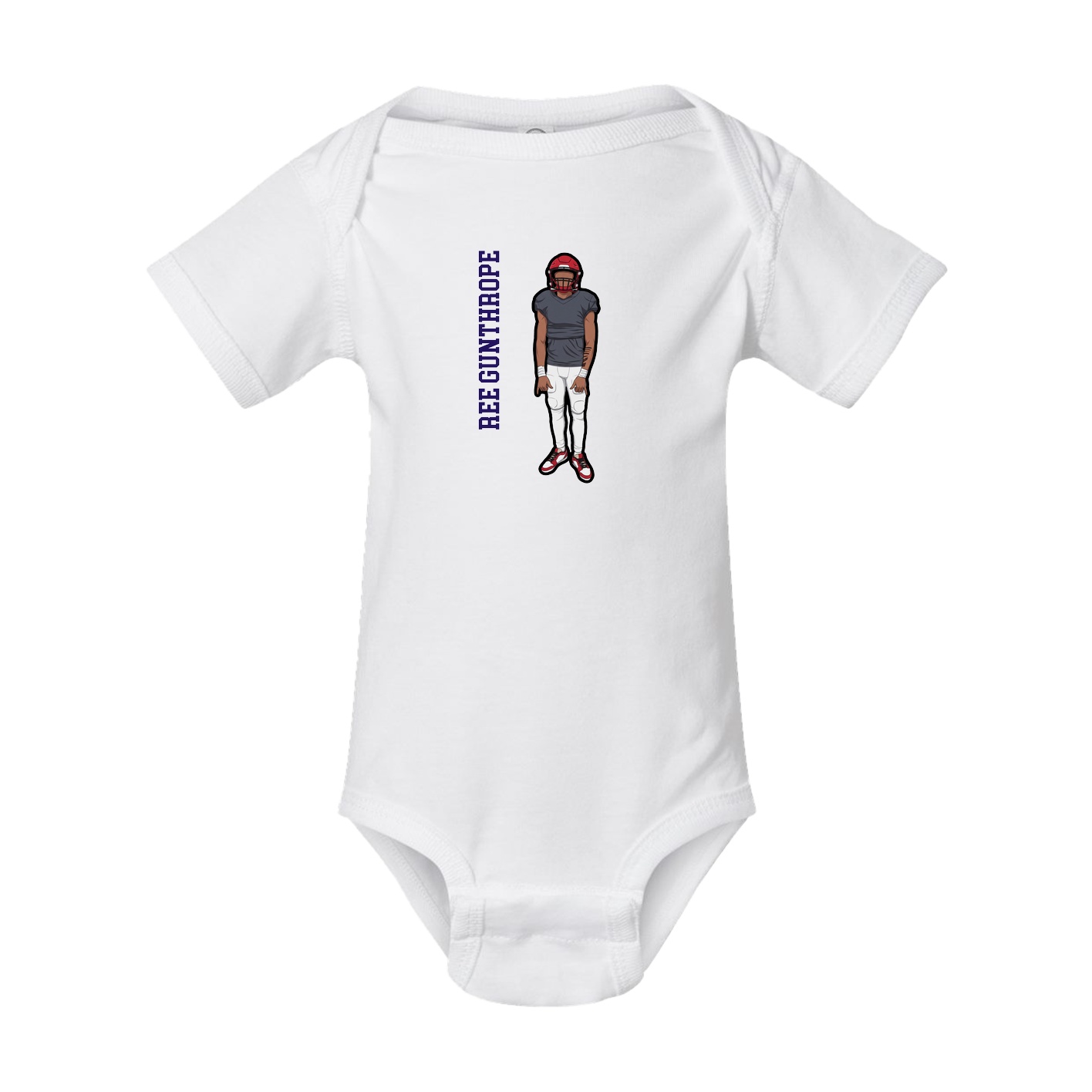 Baby Onesie — Name Vertical in White