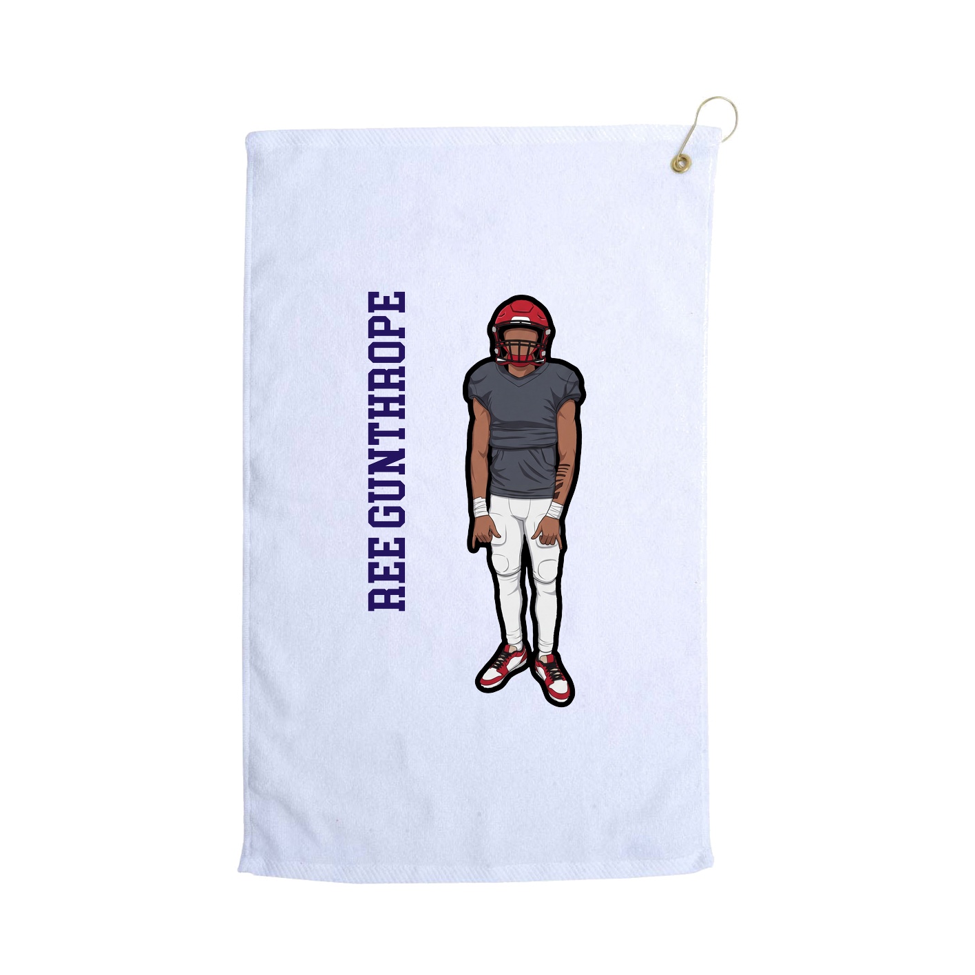 Golf Towel — Name Vertical in White