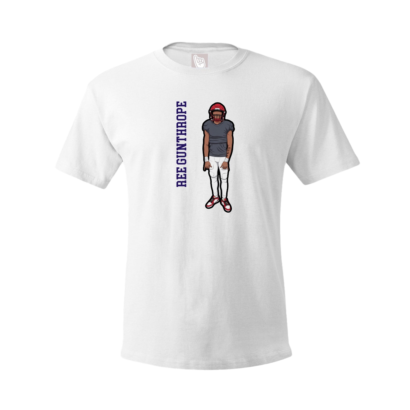 Tee — Name Vertical in White