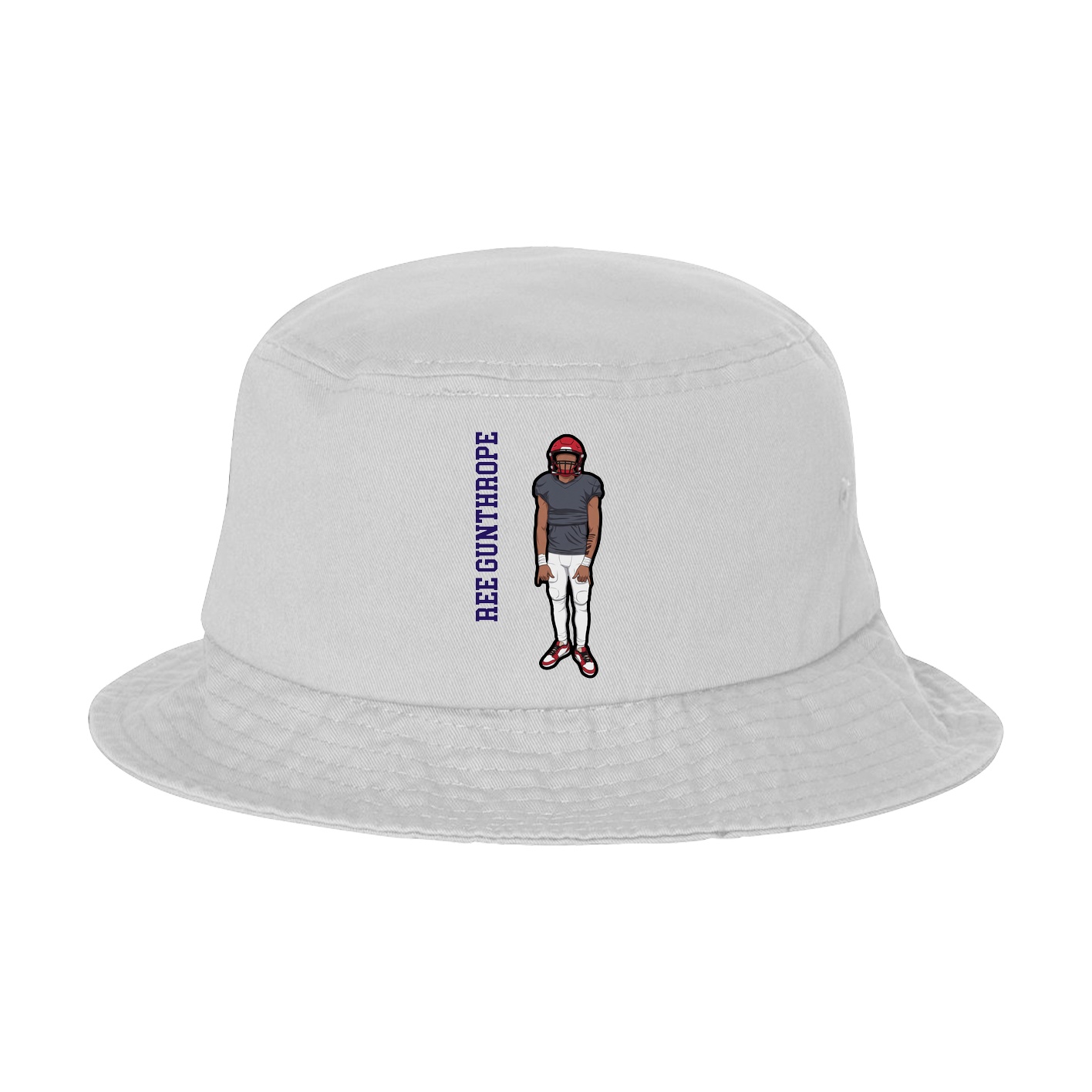 Bucket Cap — Name Vertical in White