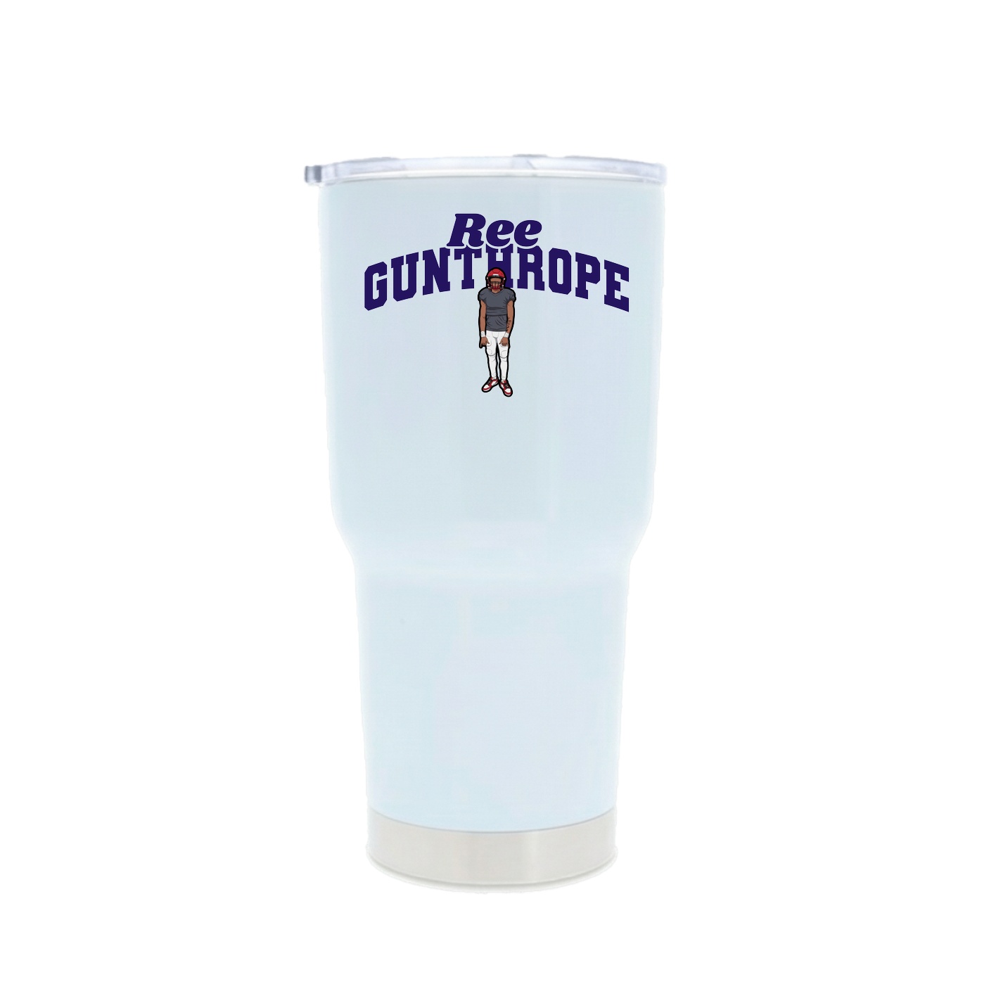 30oz Stainless Steel Tumbler — Signature Arch in White