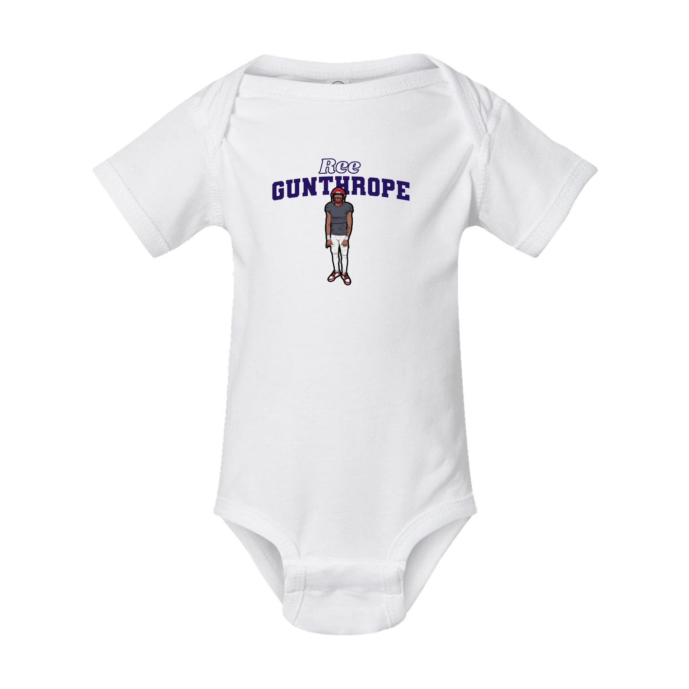 Baby Onesie — Name Arch in White
