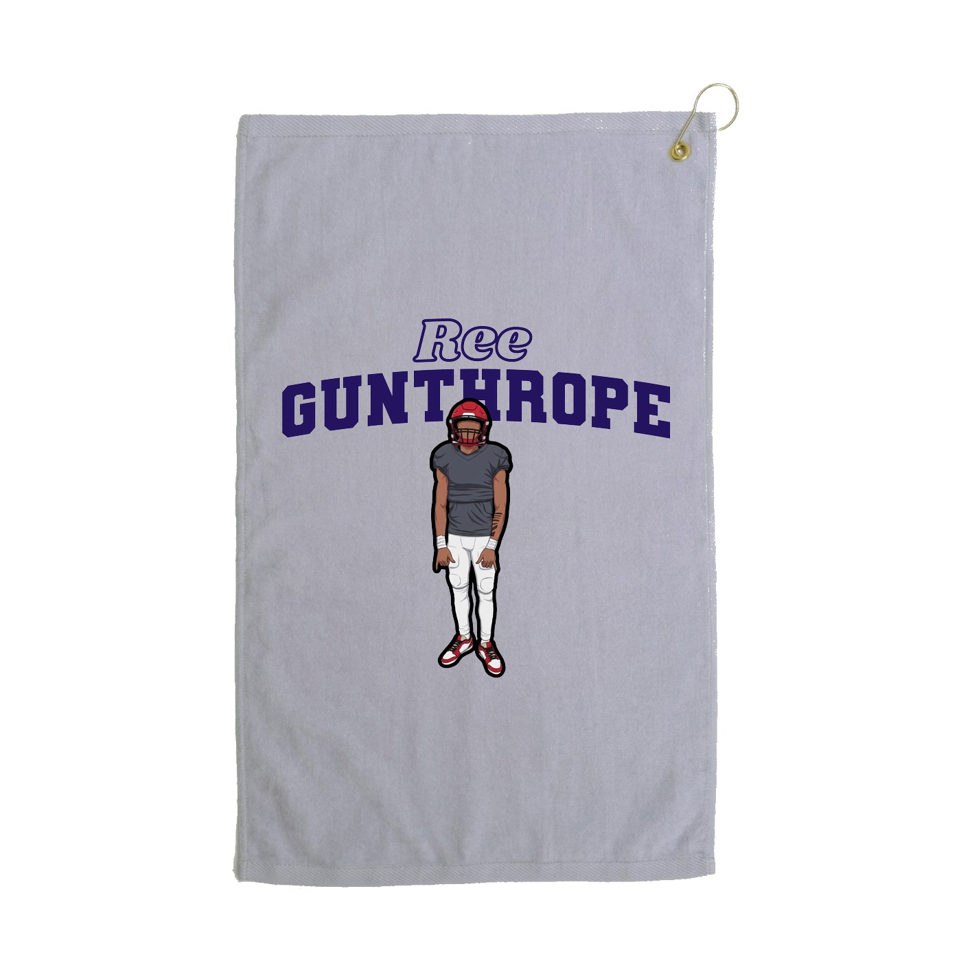 Golf Towel — Name Arch in Grey