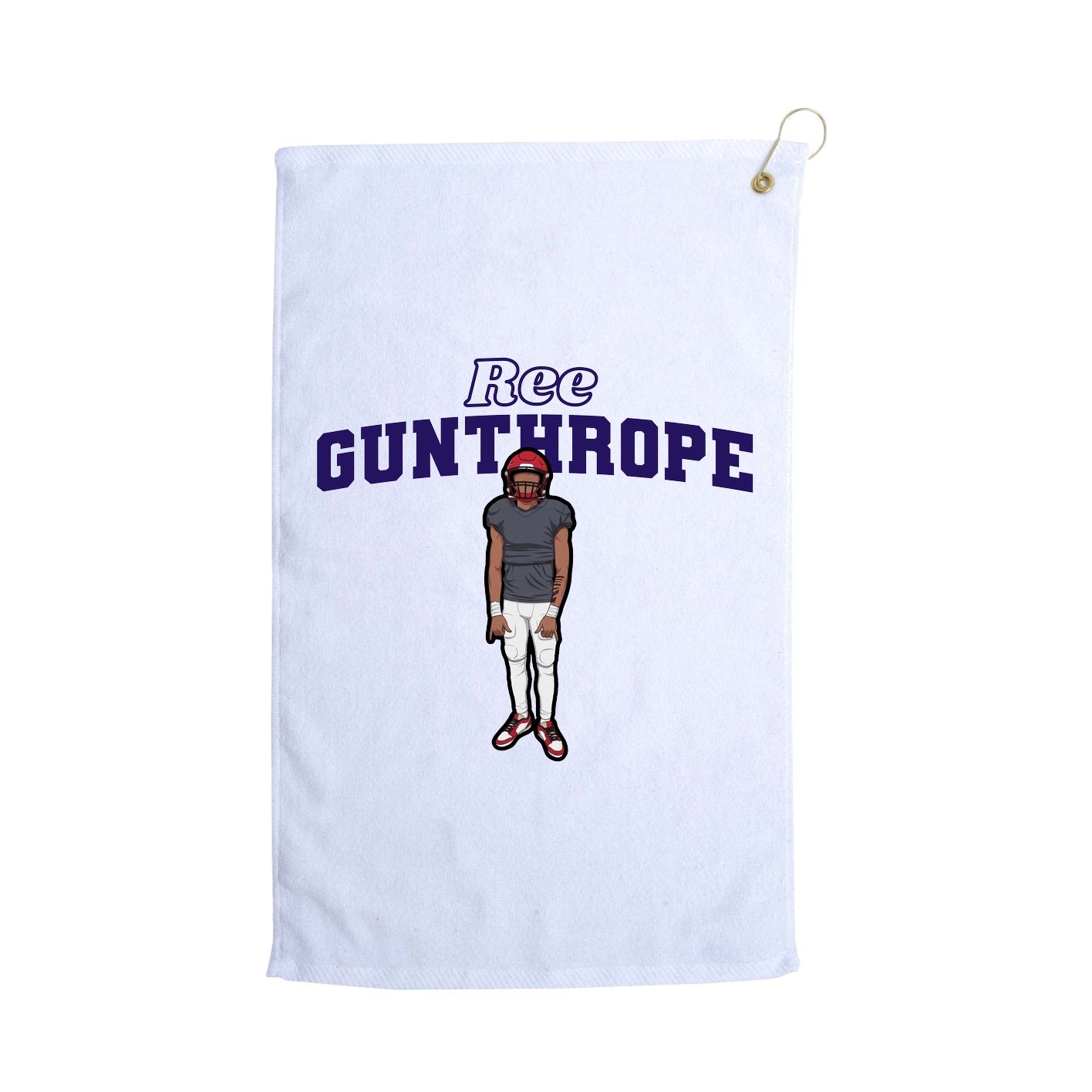 Golf Towel — Name Arch in White