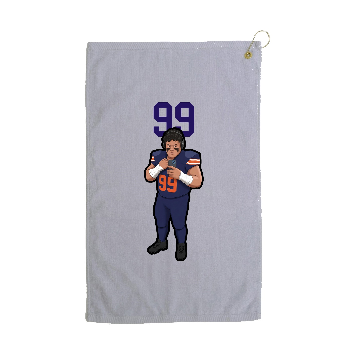 Golf Towel — Number Top in Grey