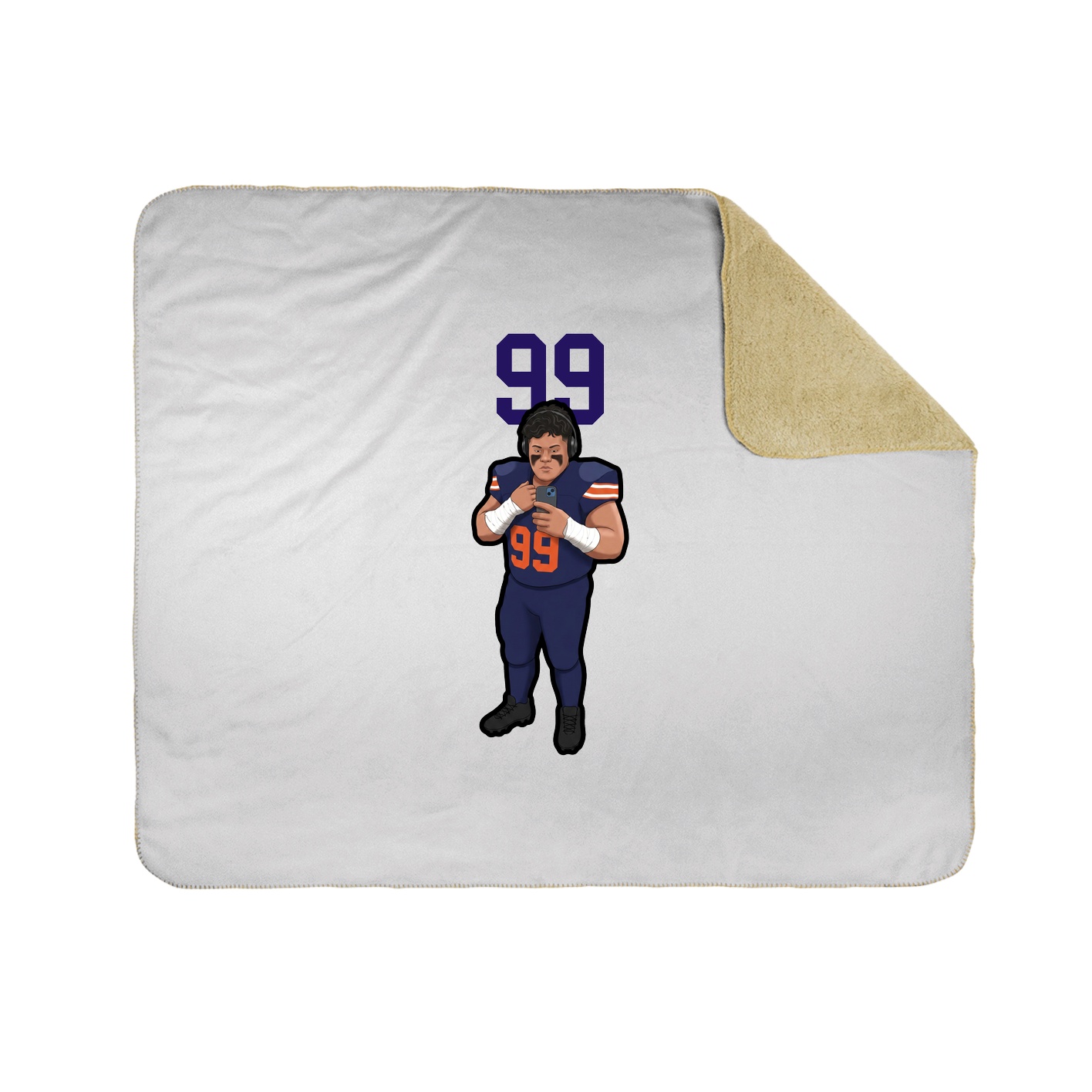 Throw Blanket — Number Top in White