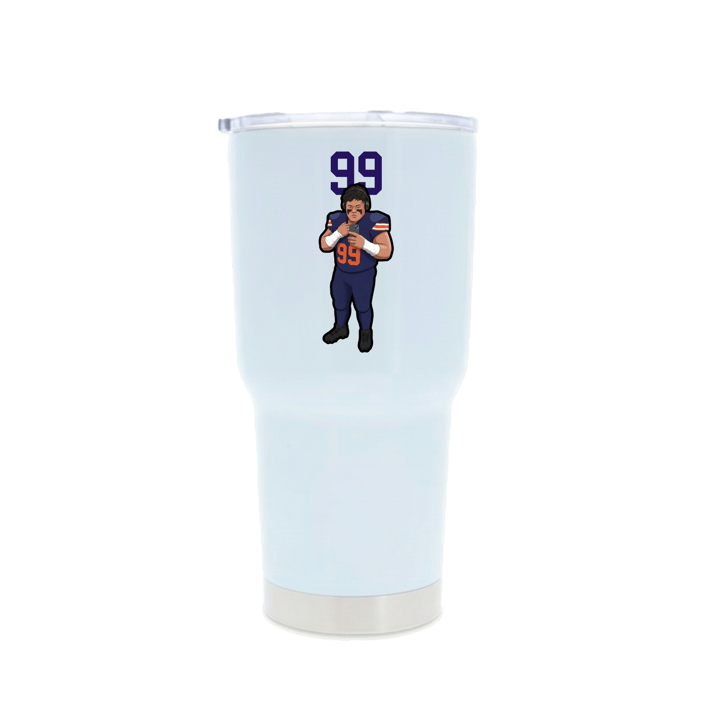 30oz Stainless Steel Tumbler — Number Top in White