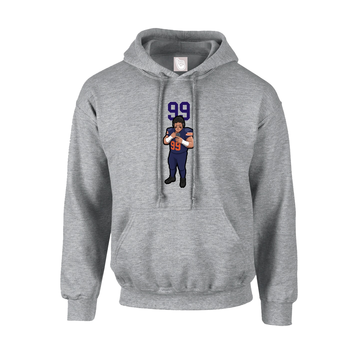 Hoodie — Number Top in Grey