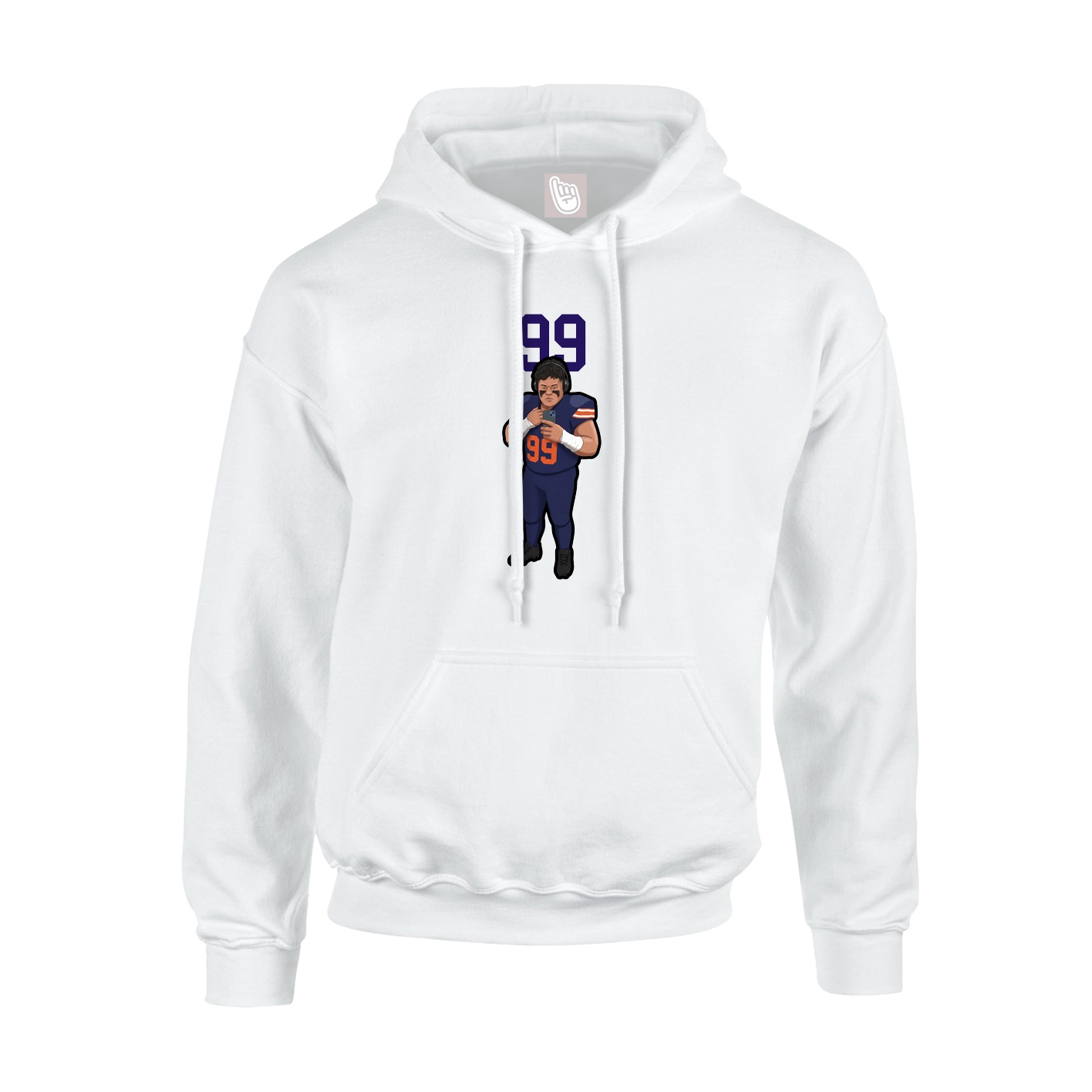 Youth Hoodie — Number Top in White