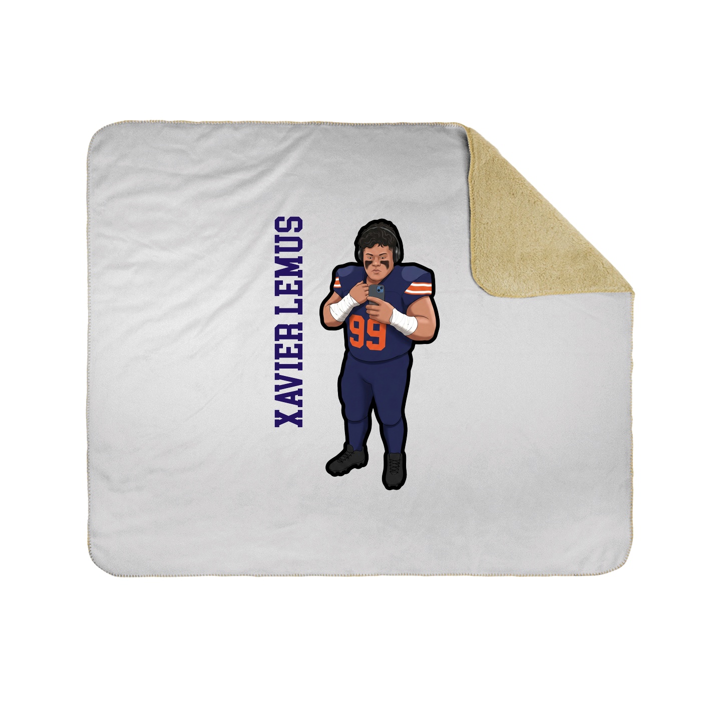 Throw Blanket — Name Vertical in White
